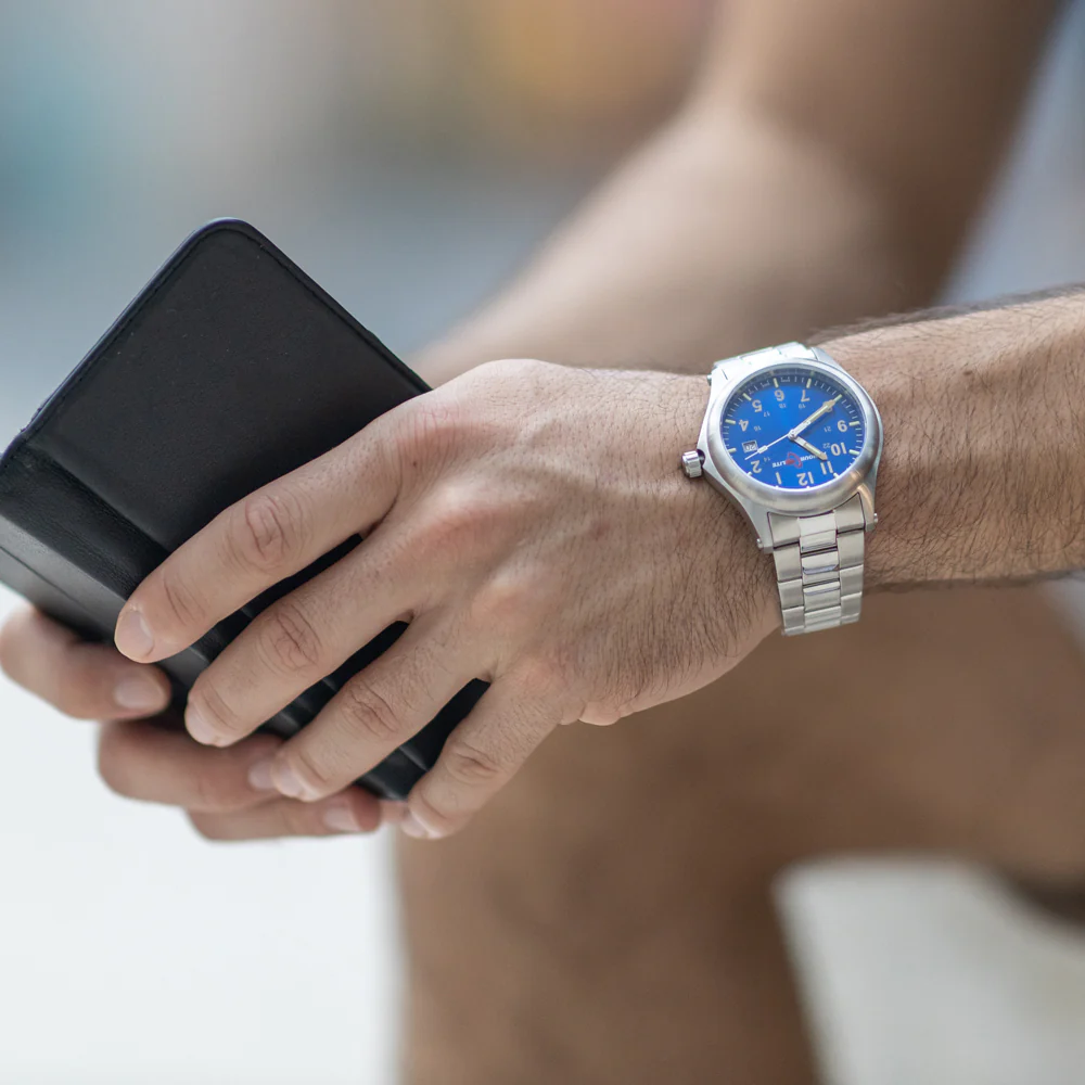 Field Series (Tritium & Armourglass) AL103 Steel Case / Metallic Blue Dial | Blue Dial - Image 9