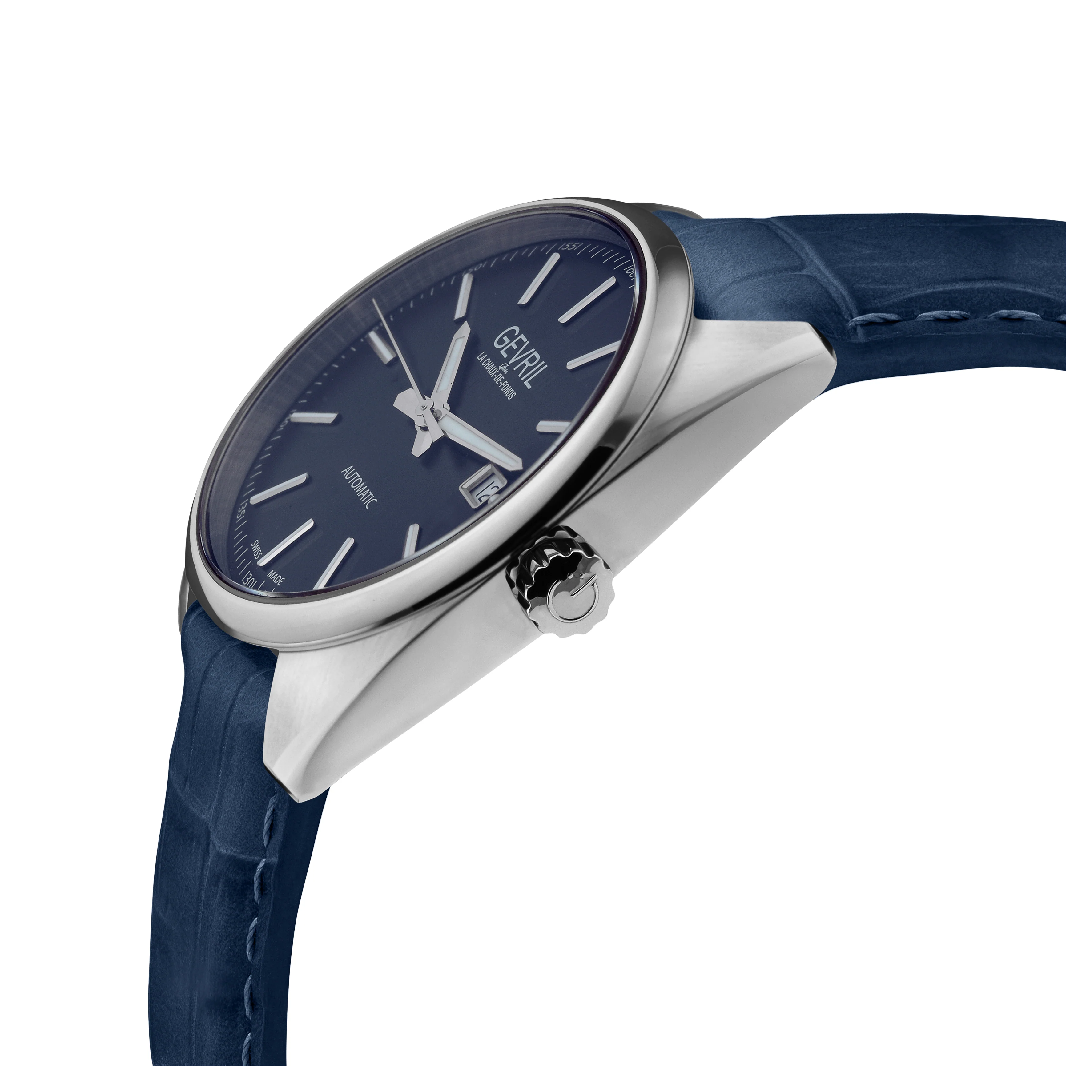 Five Points Gevril Selita SW200 Swiss Made Five Points Watch Italian Blue Leather | Blue Dial - Image 3