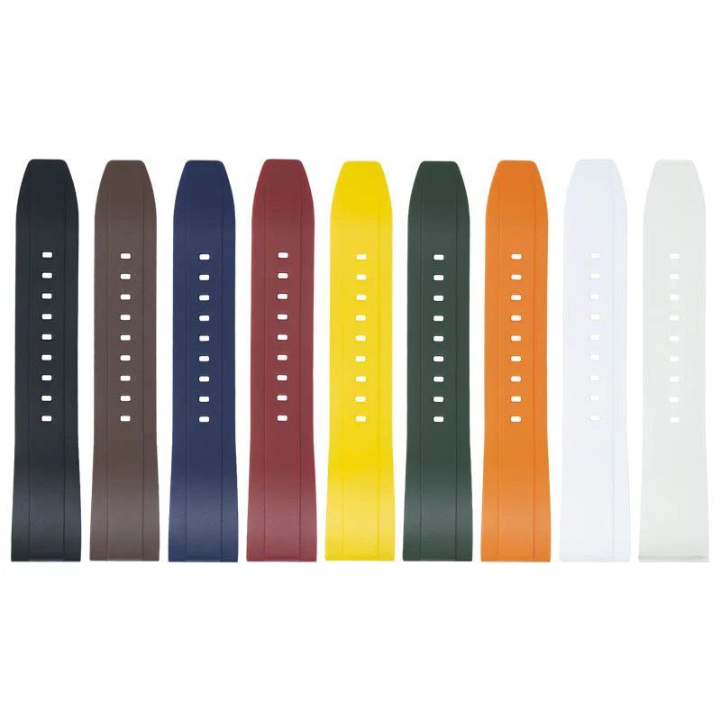 FKM Rubber Strap Yellow / 20mm / Polished Silver - Image 17
