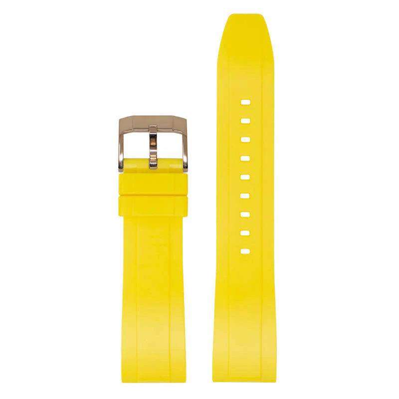 FKM Rubber Strap Yellow / 20mm / Polished Silver - Image 26