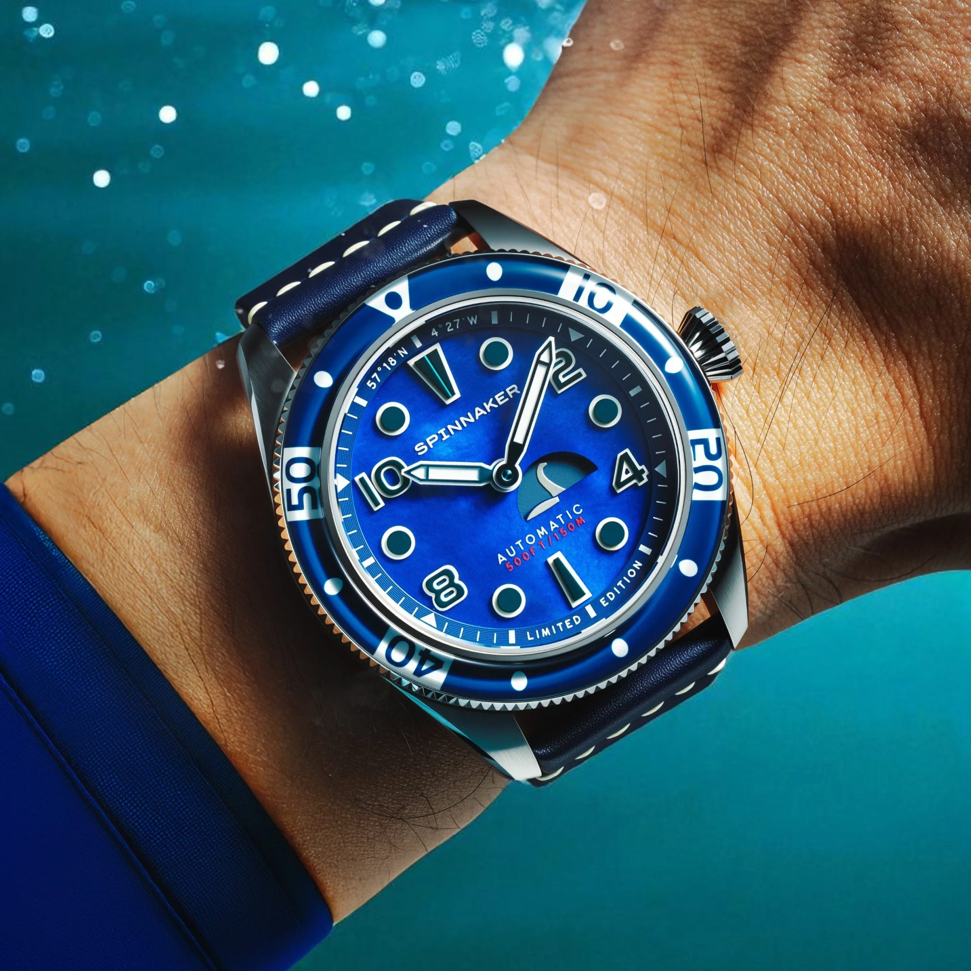 Fleuss Automatic Nessie Pearl Diver Limited Edition Blue / Leather | Blue Dial - Image 2
