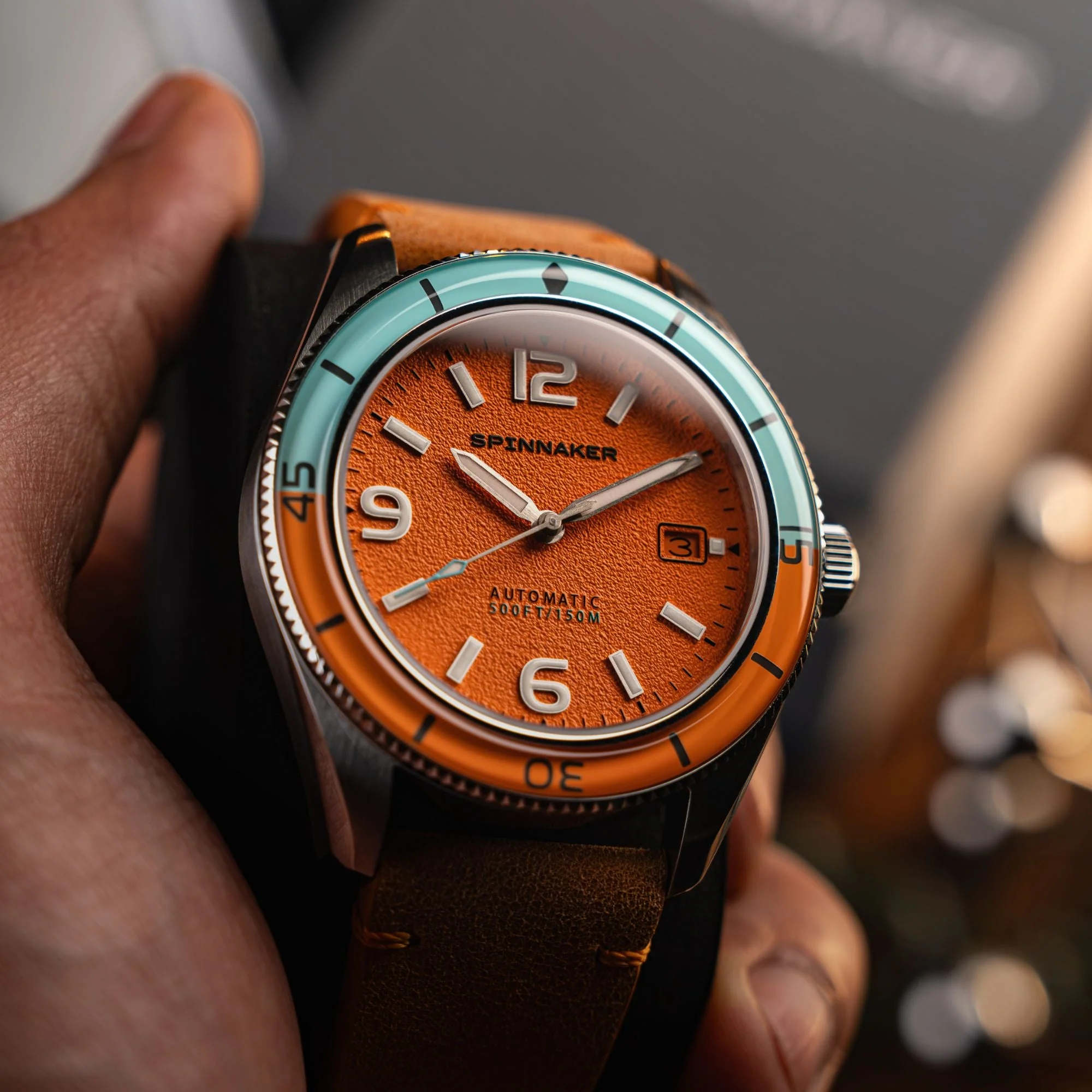 Fleuss Automatic Orange / Leather | Orange Dial - Image 4