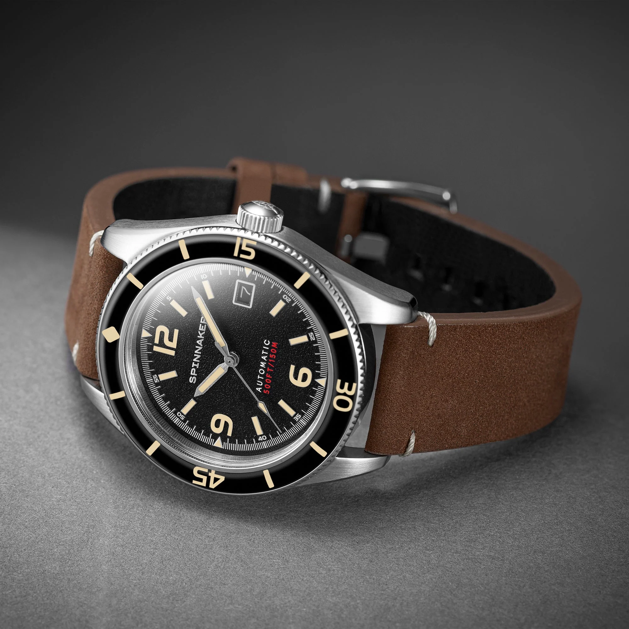 Fleuss Black / Brown / Leather | Black Dial - Image 3