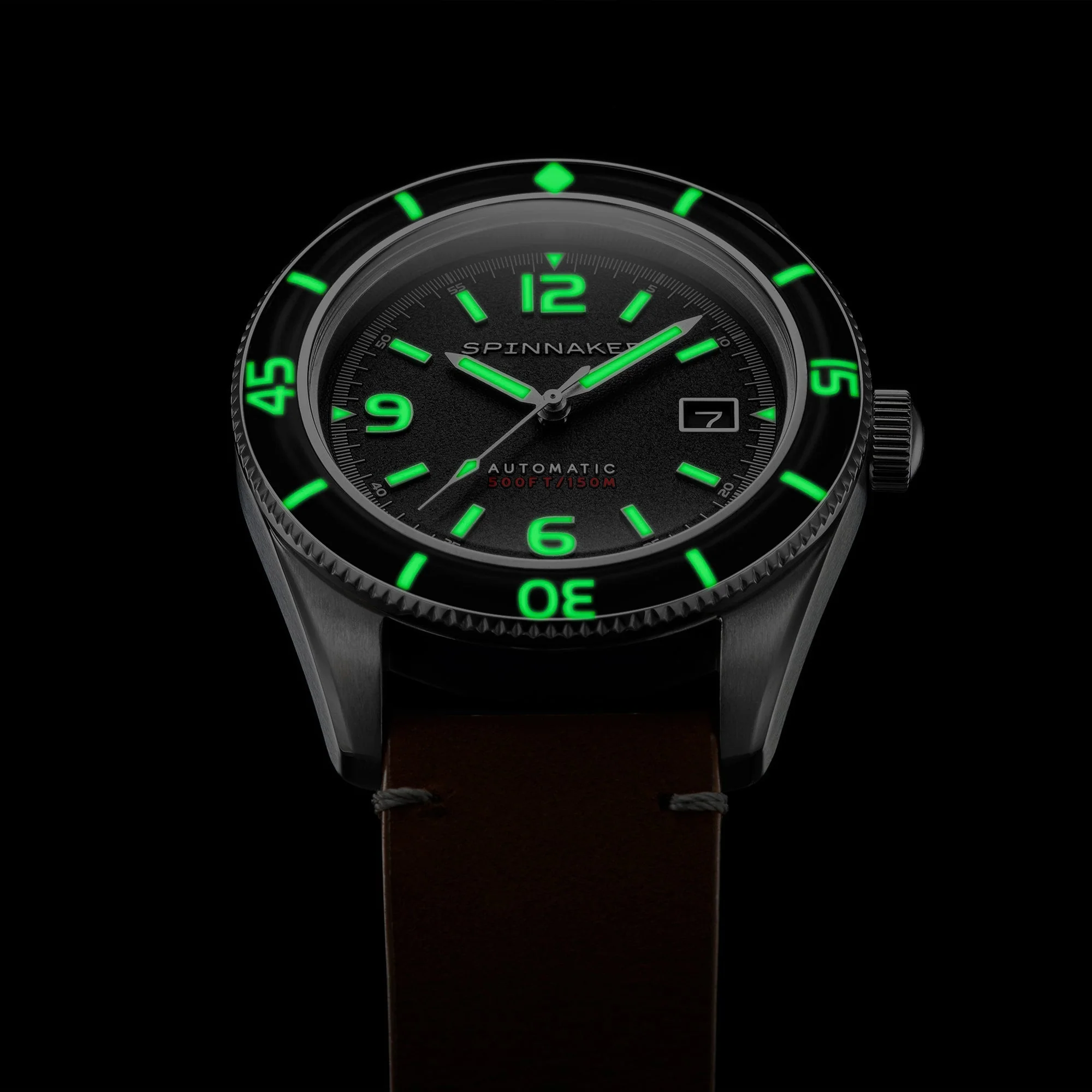 Fleuss Black / Brown / Leather | Black Dial - Image 4