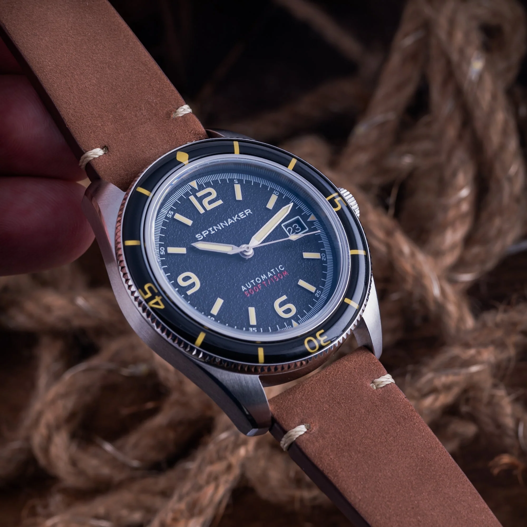 Fleuss Black / Brown / Leather | Black Dial - Image 7