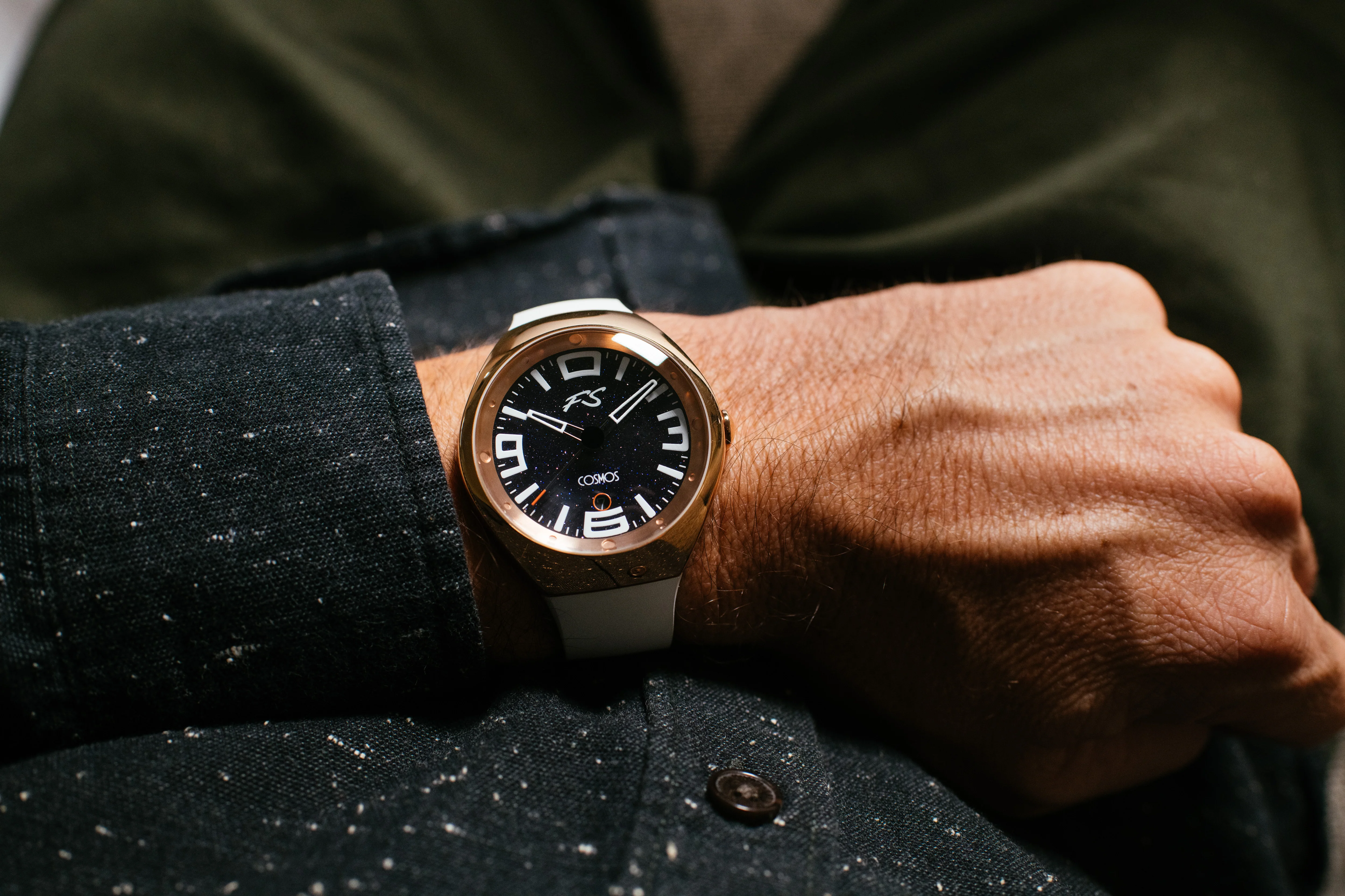 Frank Stephenson's Cosmos Series IP Rose Gold Steel Case, Blue Dial, White Strap | Blue Dial - Image 11