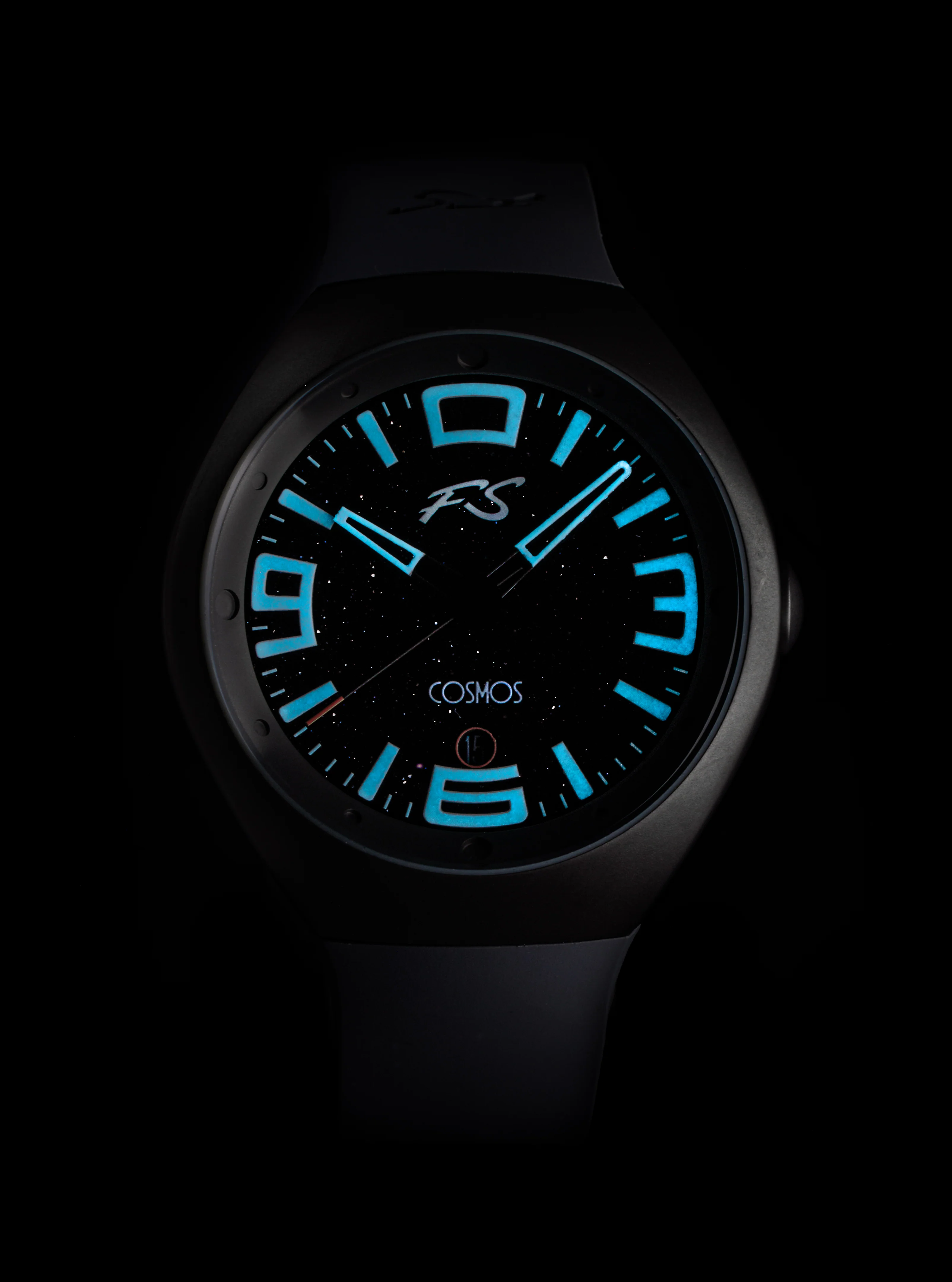 Frank Stephenson's Cosmos Series IP Rose Gold Steel Case, Blue Dial, White Strap | Blue Dial - Image 2