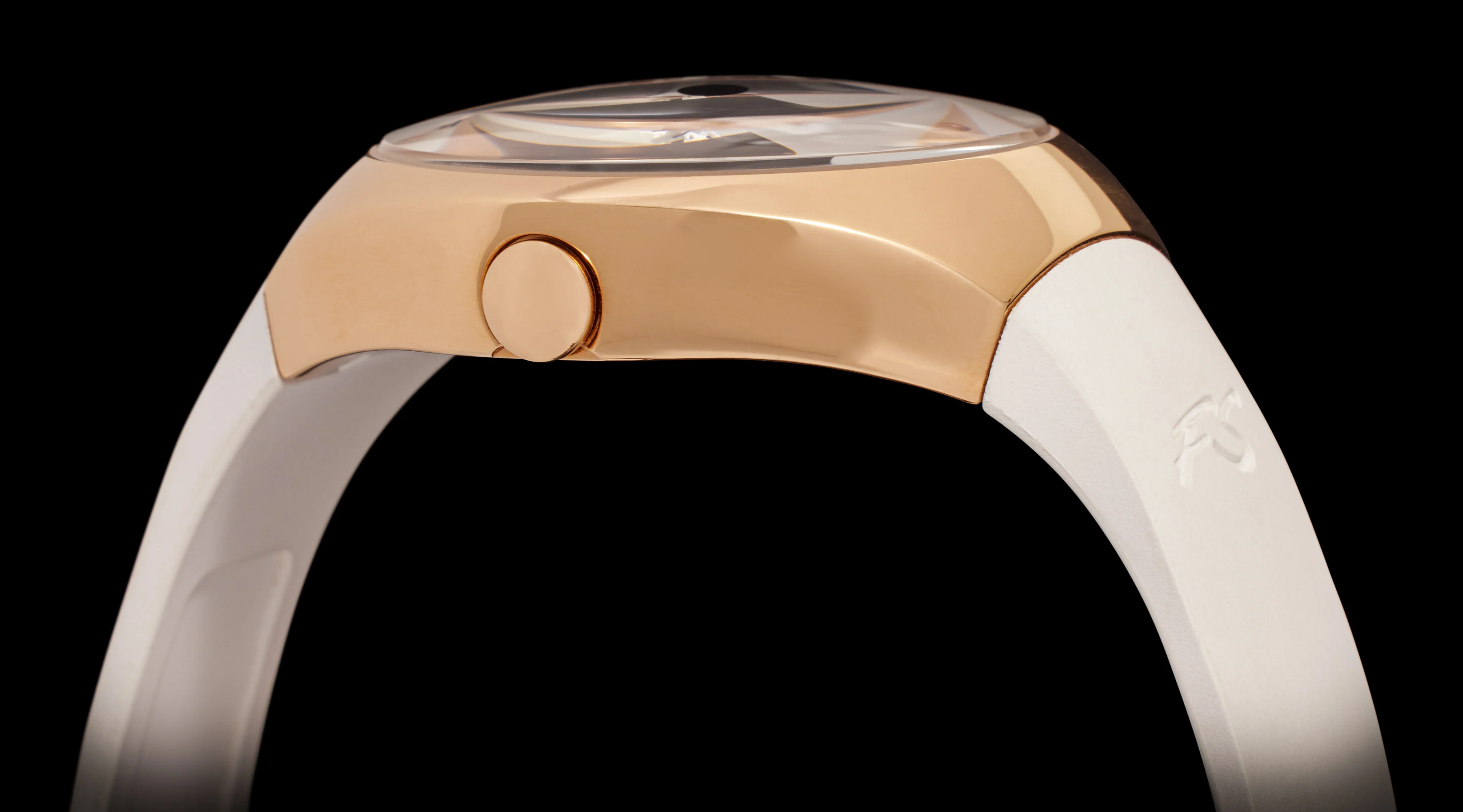 Frank Stephenson's Cosmos Series IP Rose Gold Steel Case, Blue Dial, White Strap | Blue Dial - Image 3