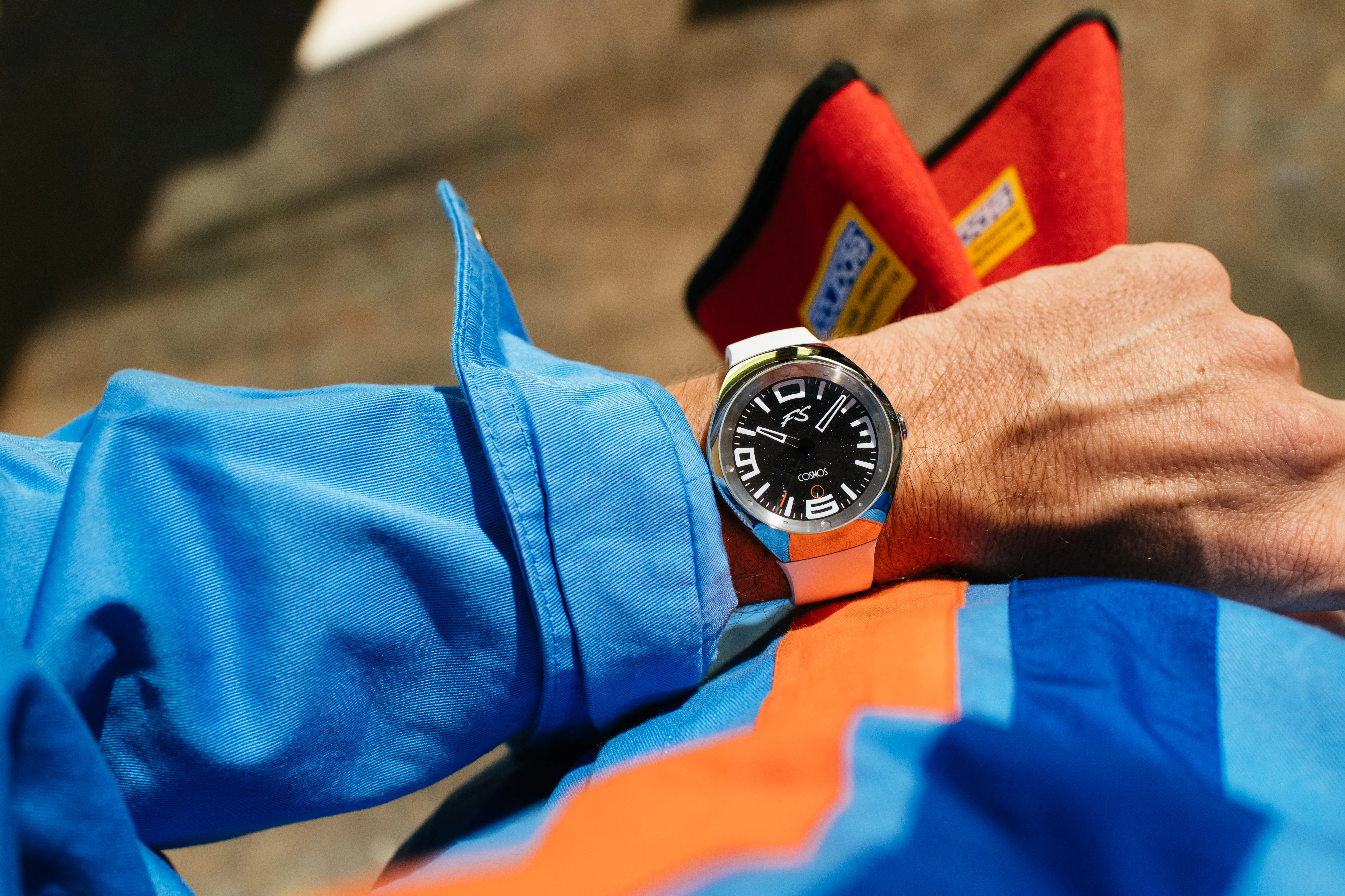 Frank Stephenson's Cosmos Series Steel Case, Blue Dial, White Strap | Blue Dial - Image 8