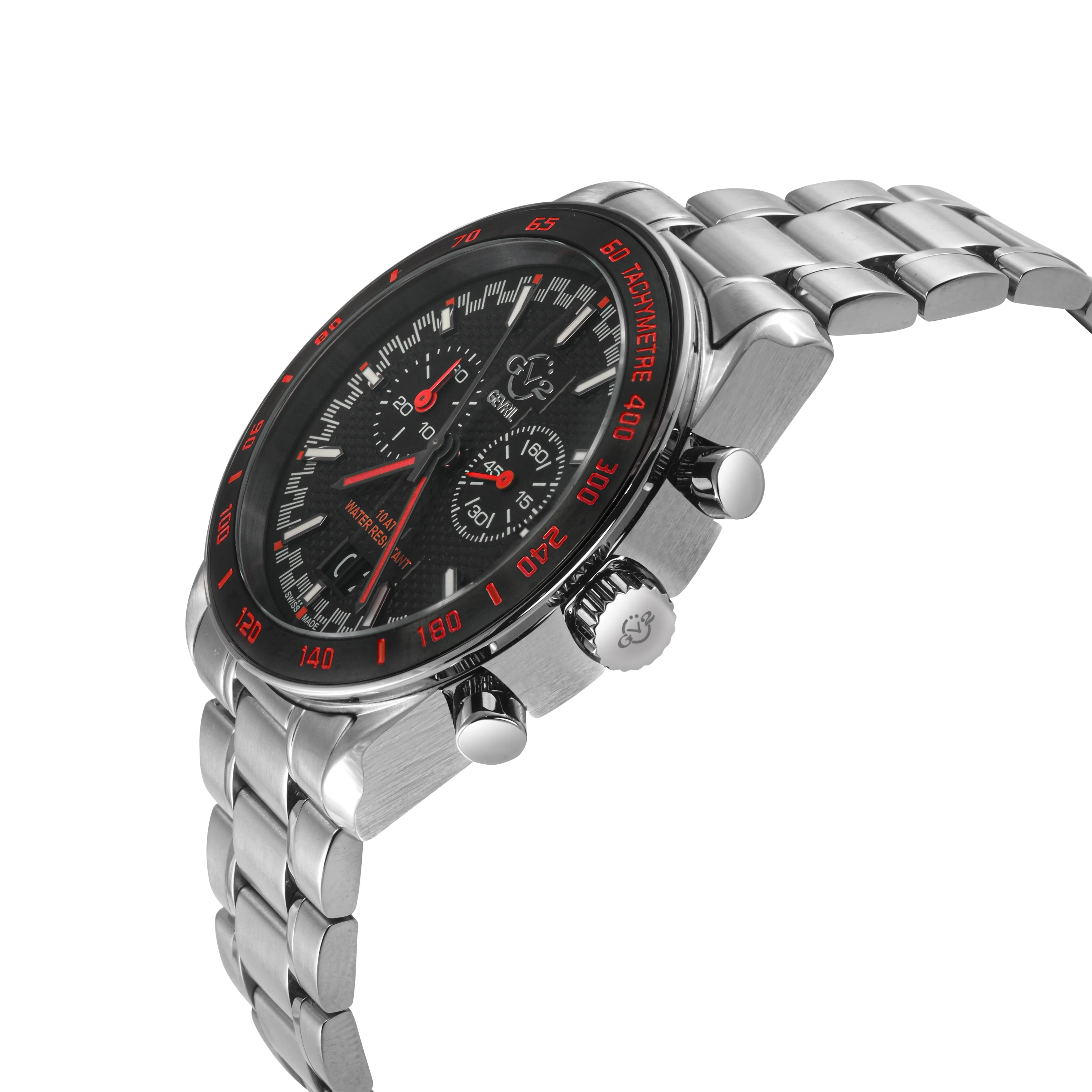 Freccia-Chronograph GV2 Swiss Quartz, 316L Case, Black Bezel, Black Dial, 316L Stainless Steel Bracelet Black Dial - Image 2