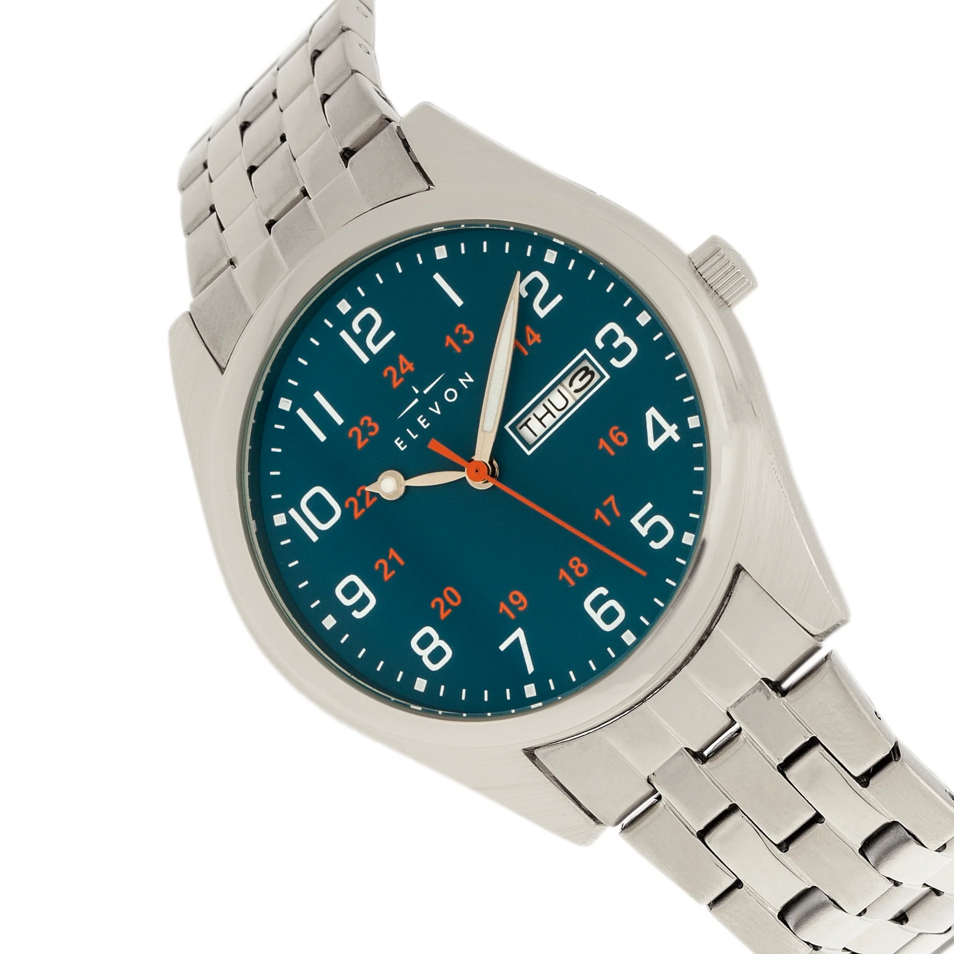 Gann Bracelet Watch w Day/Date Silver/Teal | Blue Dial - Image 3