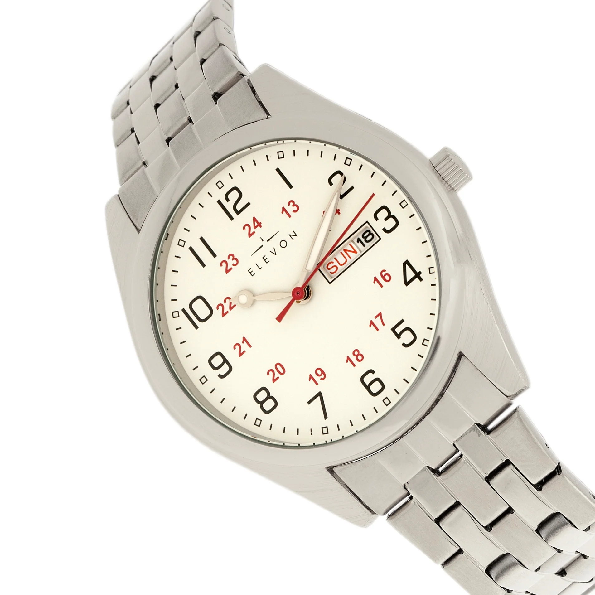 Gann Bracelet Watch with Day/Date Silver/White | White Dial - Image 3