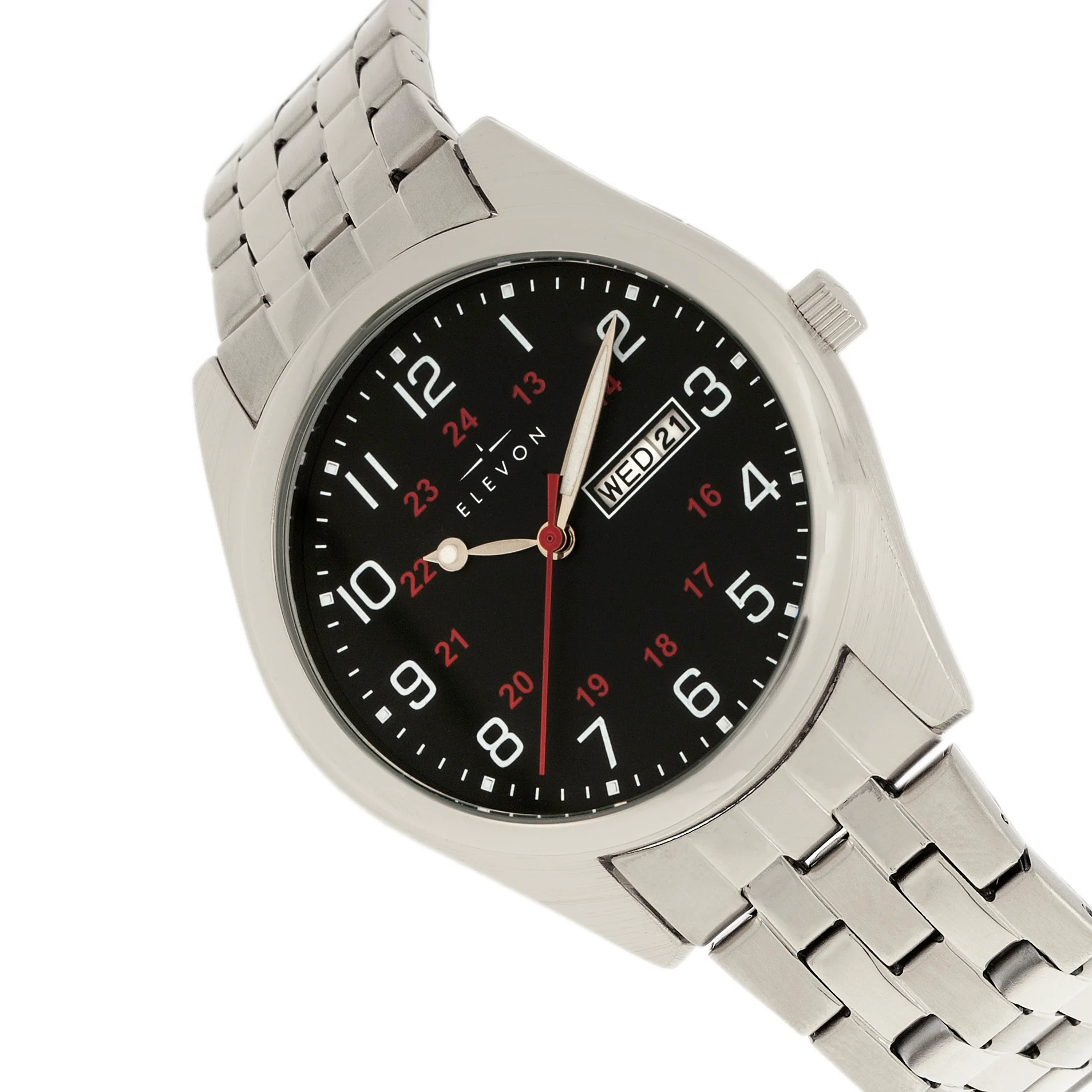 Gann Bracelet Watch with Day/Date Silver/Black | Black Dial - Image 3