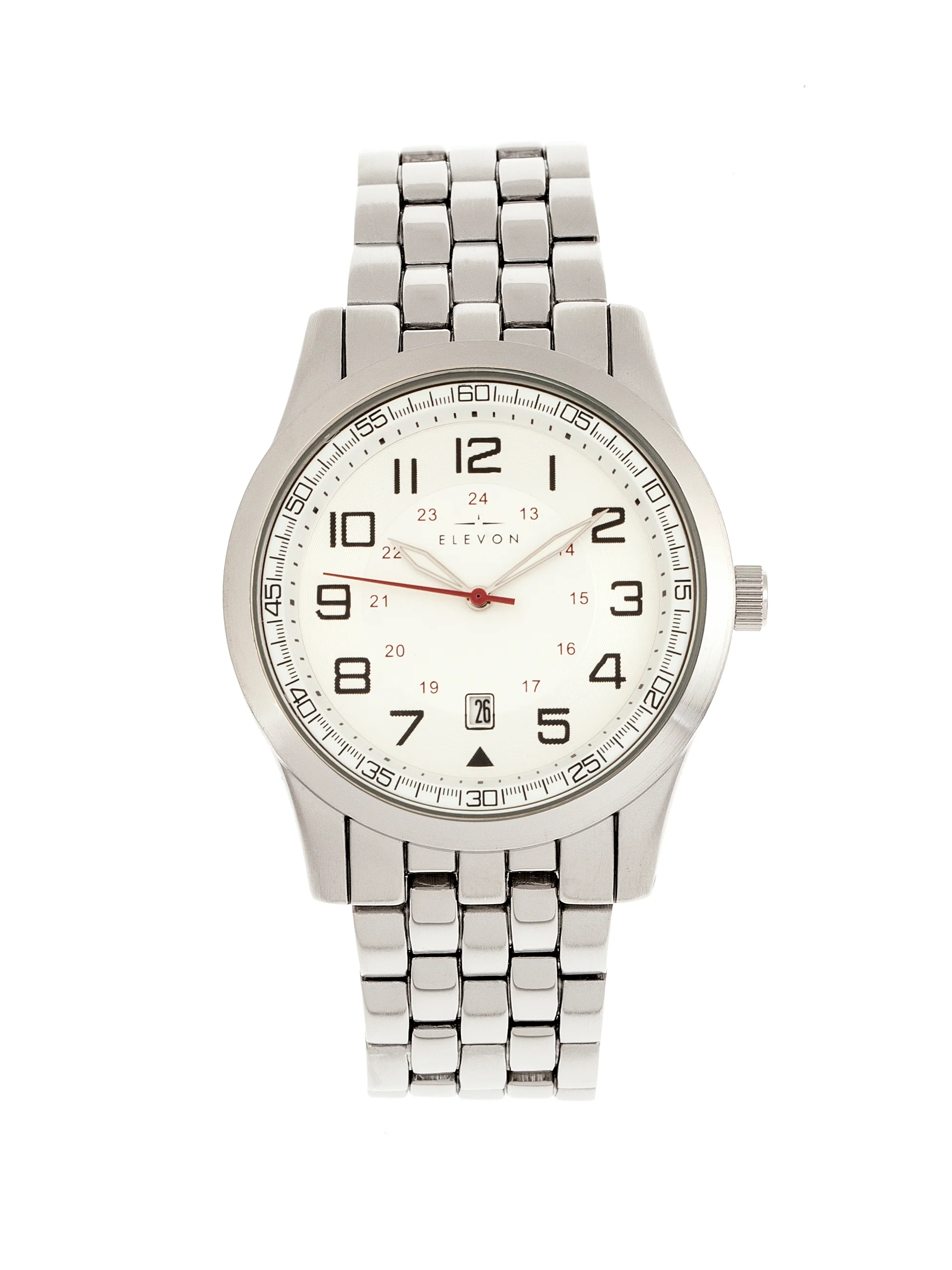 Garrison Bracelet Watch w/Date Silver/White | White Dial