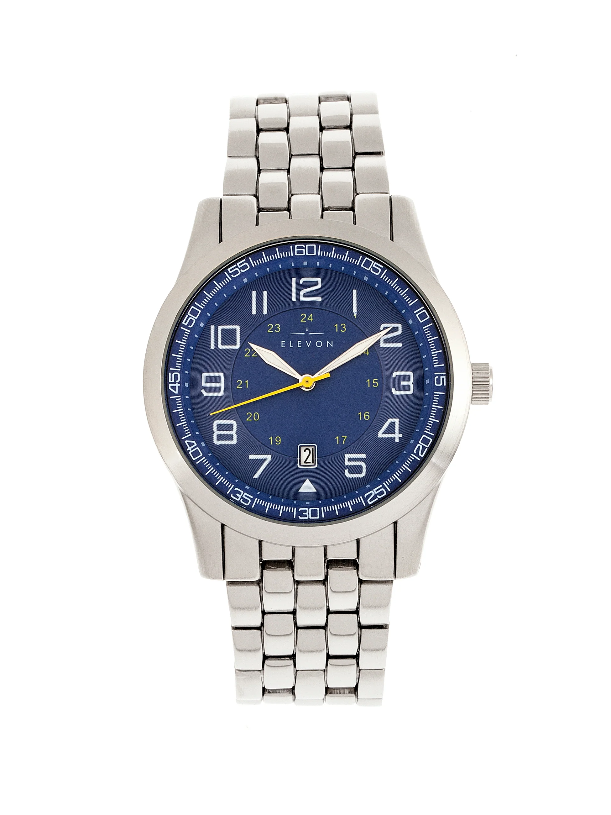 Garrison Bracelet Watch w/Date Silver/Blue | Blue Dial