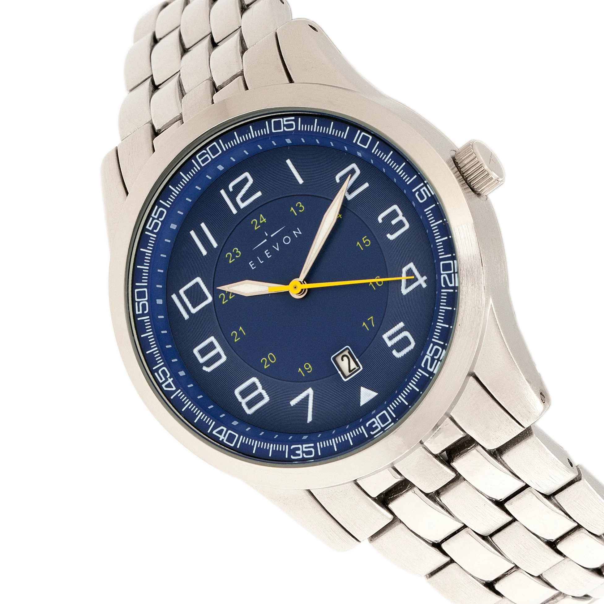 Garrison Bracelet Watch w/Date Silver/Blue | Blue Dial - Image 3