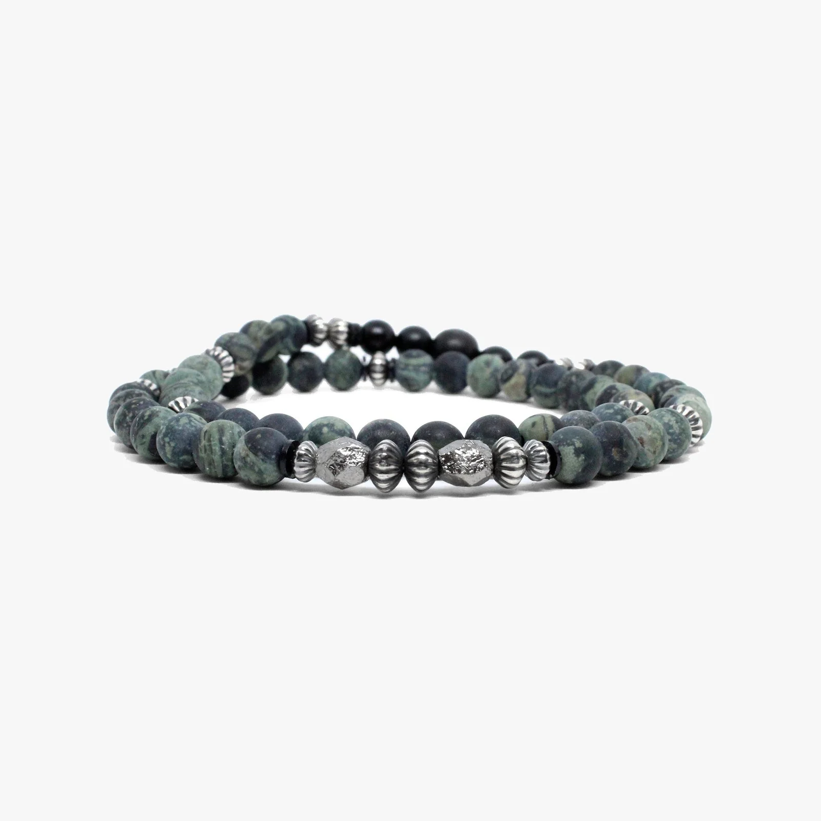 Gemstone And Sterling Double, Matte Kambaba Jasper | Dial