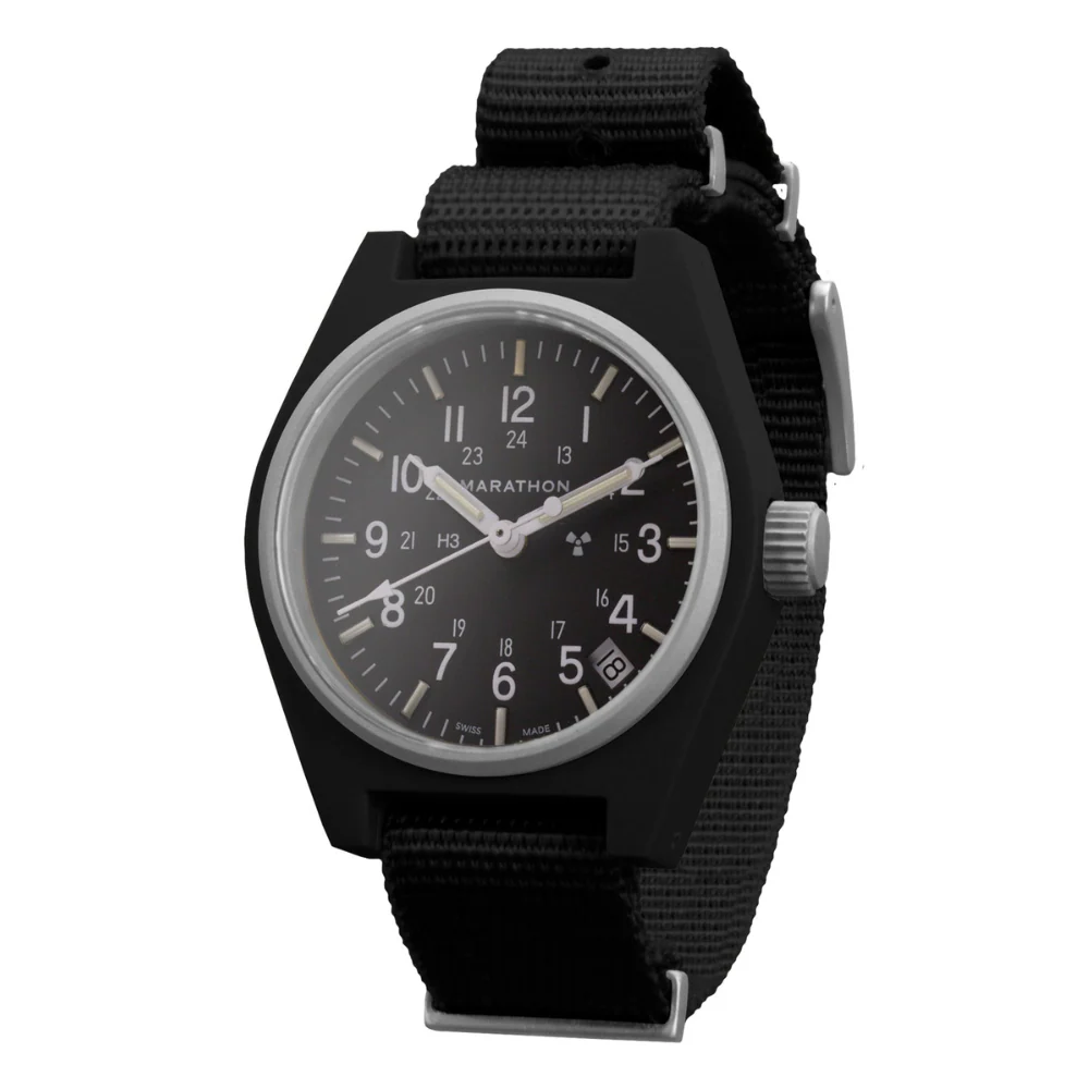General Purpose Quartz Black US Gov/Nylon Matte Black Dial