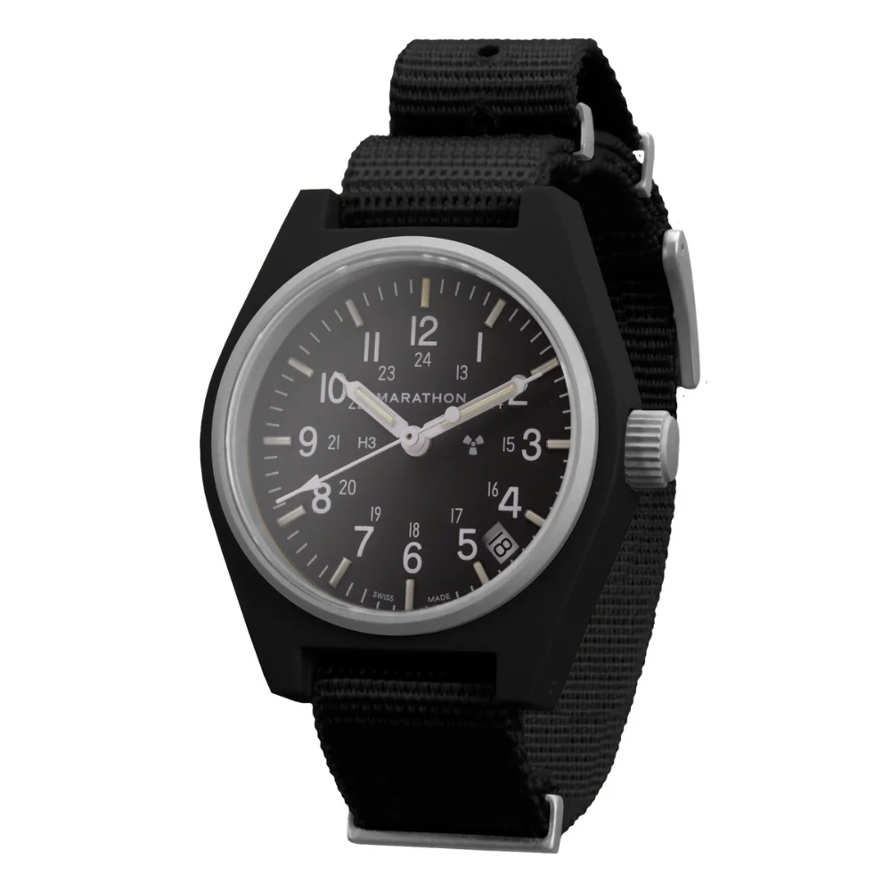 General Purpose Quartz Black US Gov/Nylon Matte Black Dial