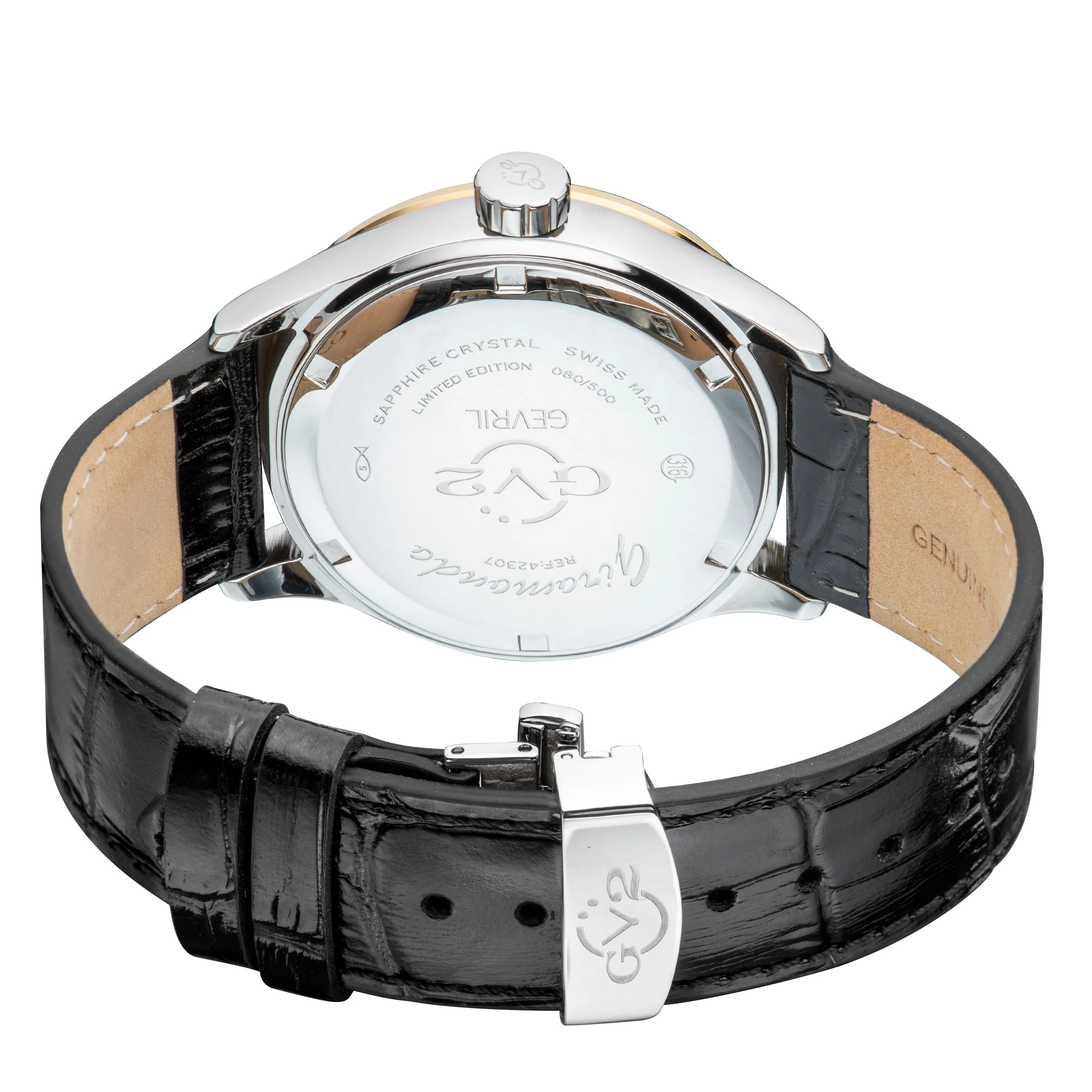 Giromondo GV2 By Gevril Giromondo Swiss Made GMT two tone watch | Blue Dial - Image 2