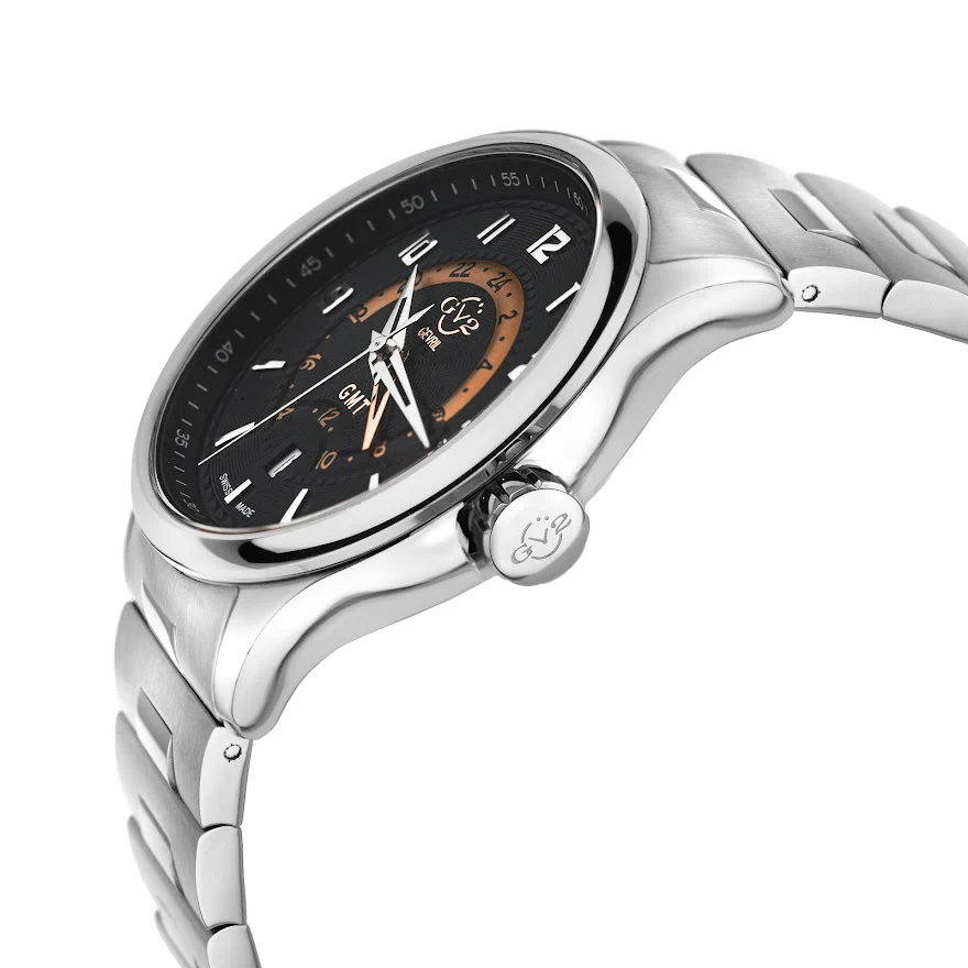 Giromondo GV2 by Gevril Swiss Made GMT bracelet Watch black | Black Dial - Image 2