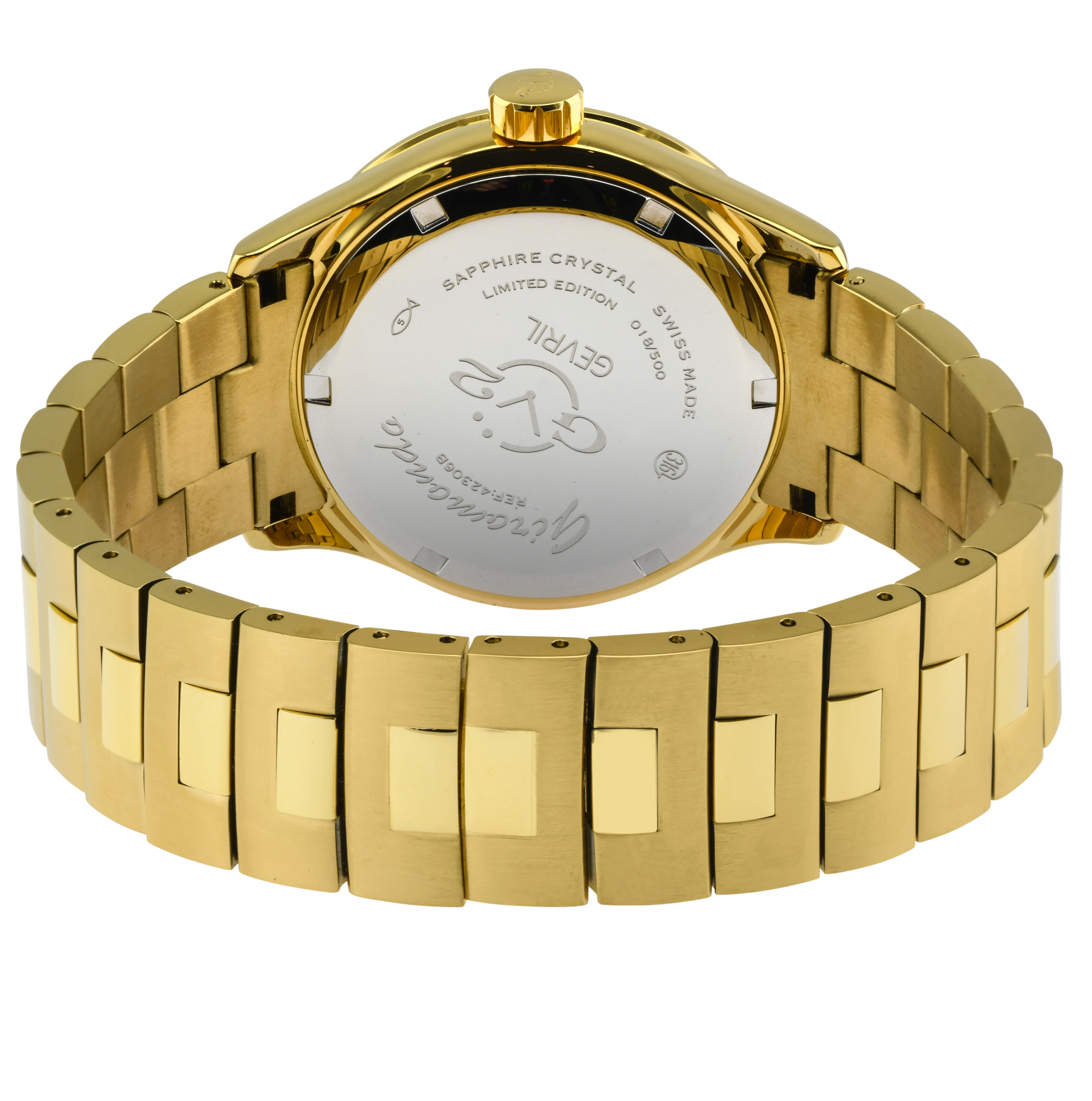 GV2 by Gevril Giromondo (GV2 by Gevril Swiss Made GMT bracelet Watch Gold tone) - Image 2