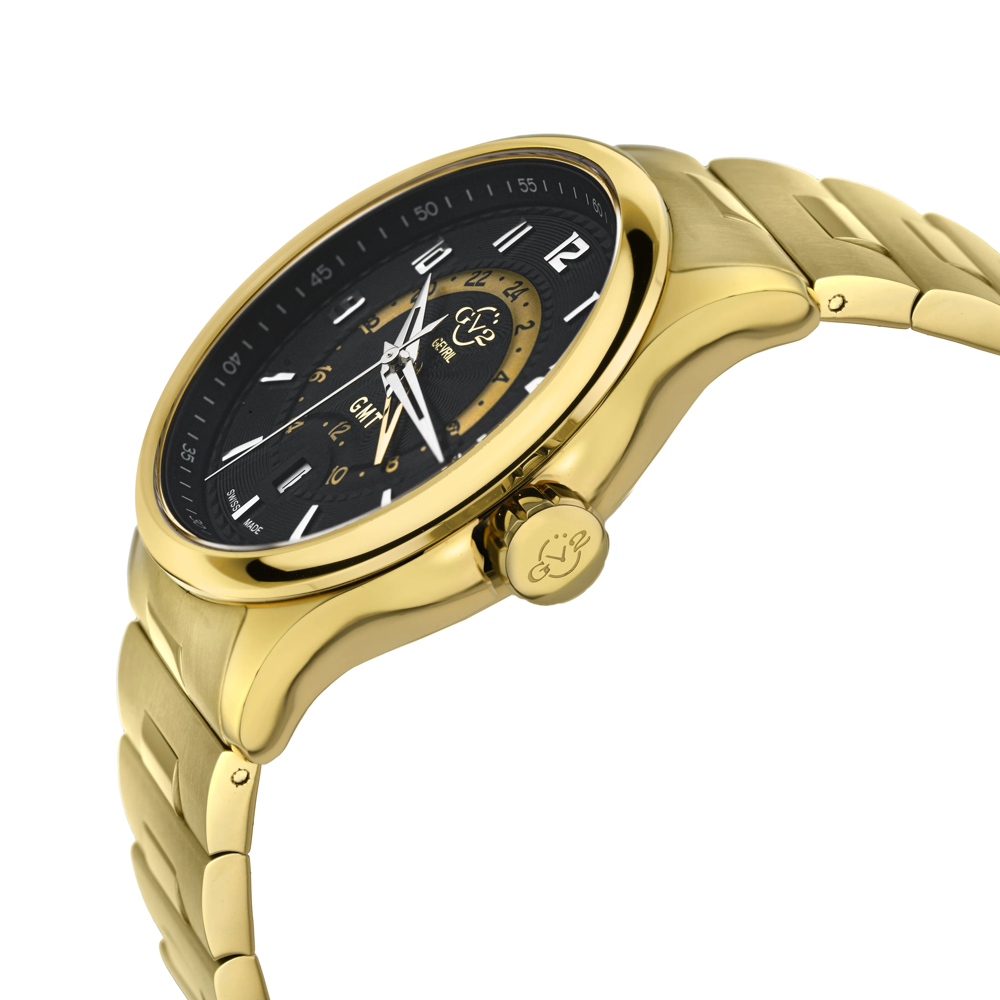GV2 by Gevril Giromondo (GV2 by Gevril Swiss Made GMT bracelet Watch Gold tone) - Image 3