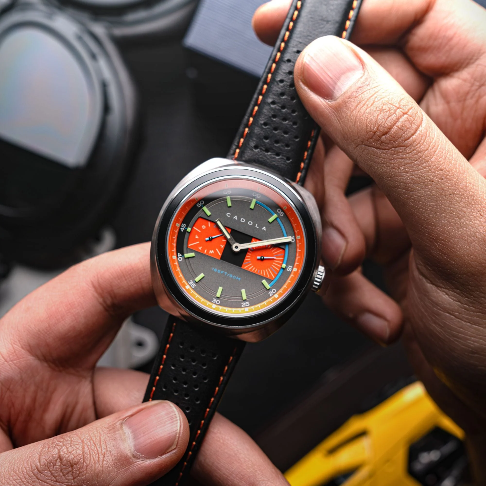 Giulia Calendar Grey / Black Leather | Grey Dial - Image 3