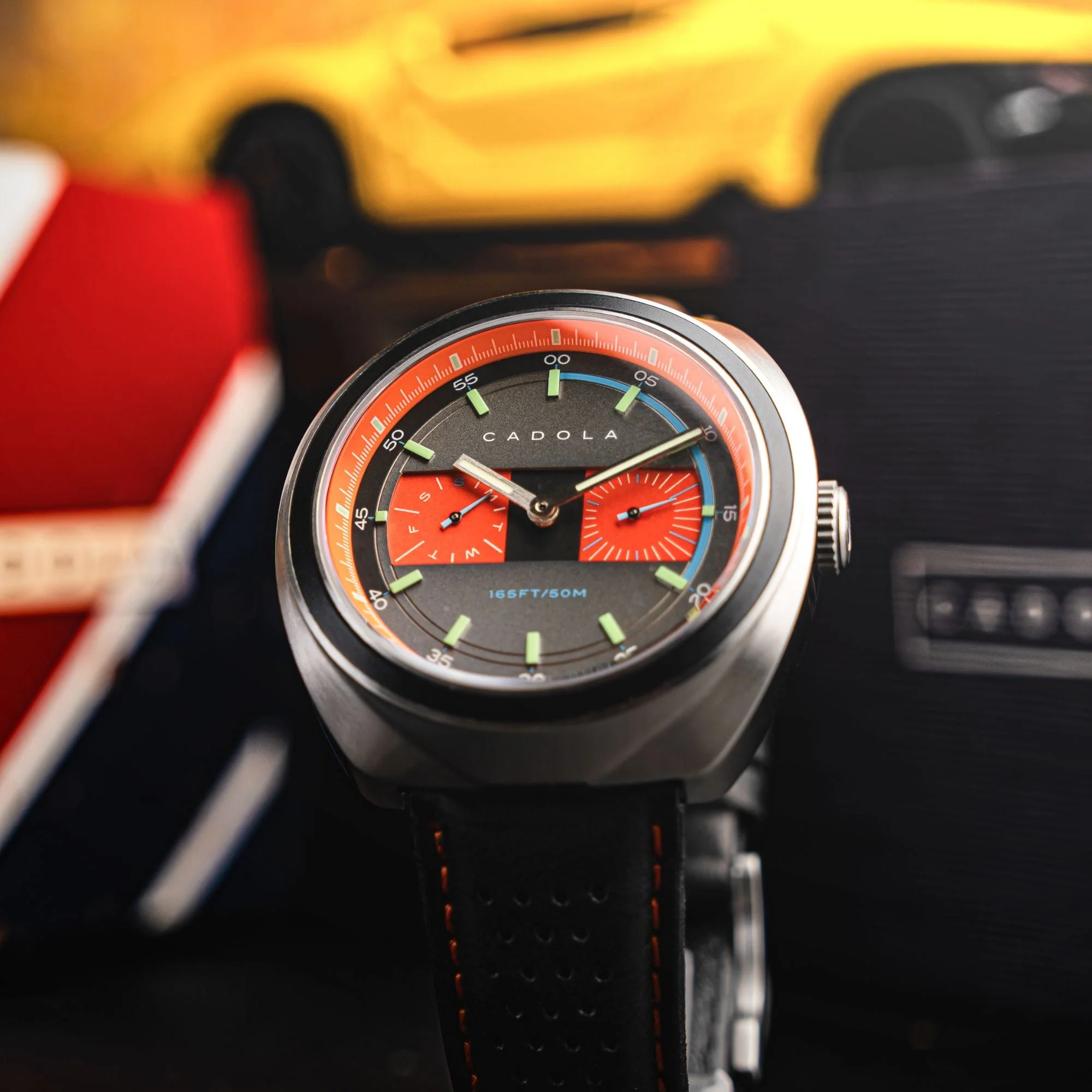 Giulia Calendar Grey / Black Leather | Grey Dial - Image 4