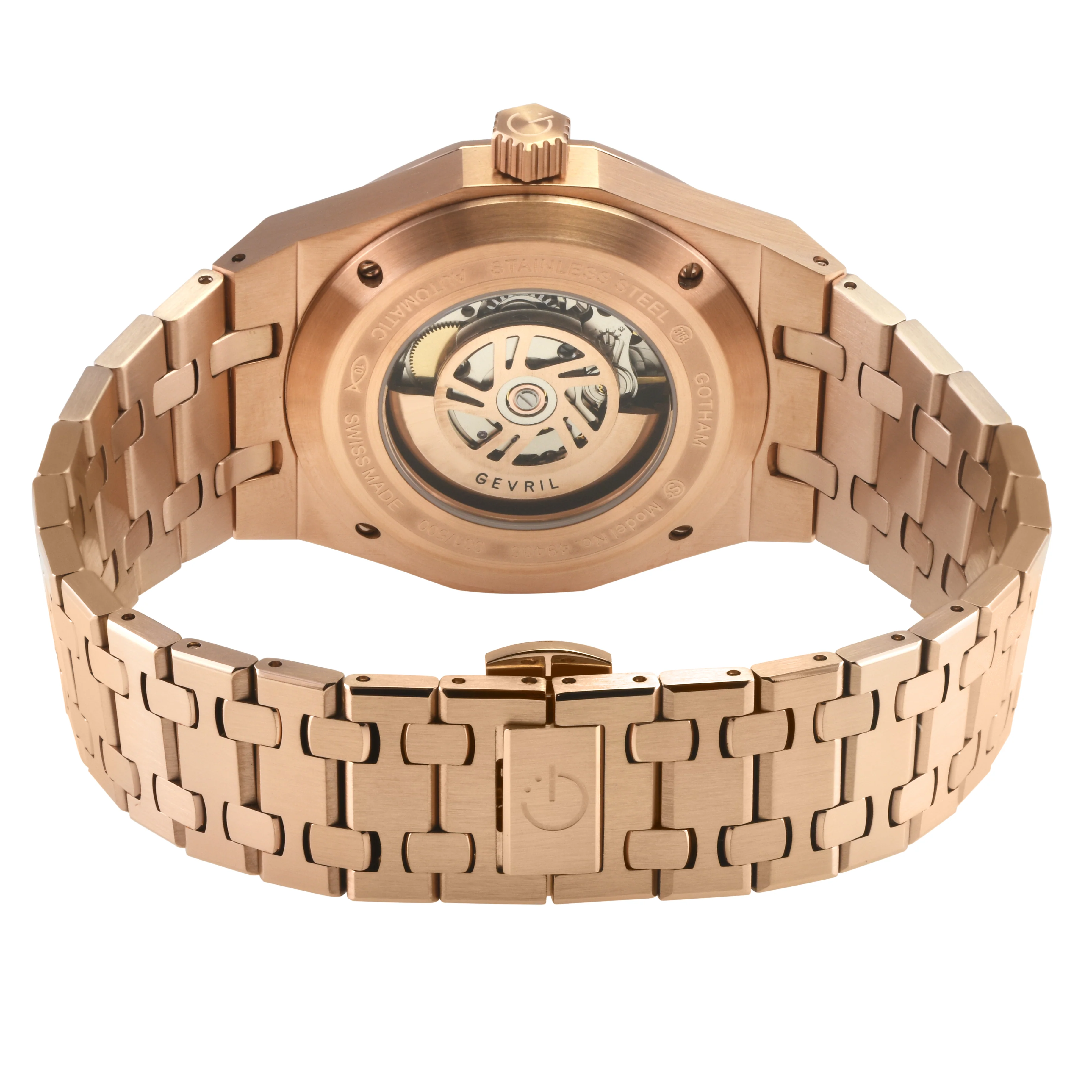 Gotham Swiss Automatic Movement, Black Embossed Dial, IPRG Bracelet | Black Dial - Image 2
