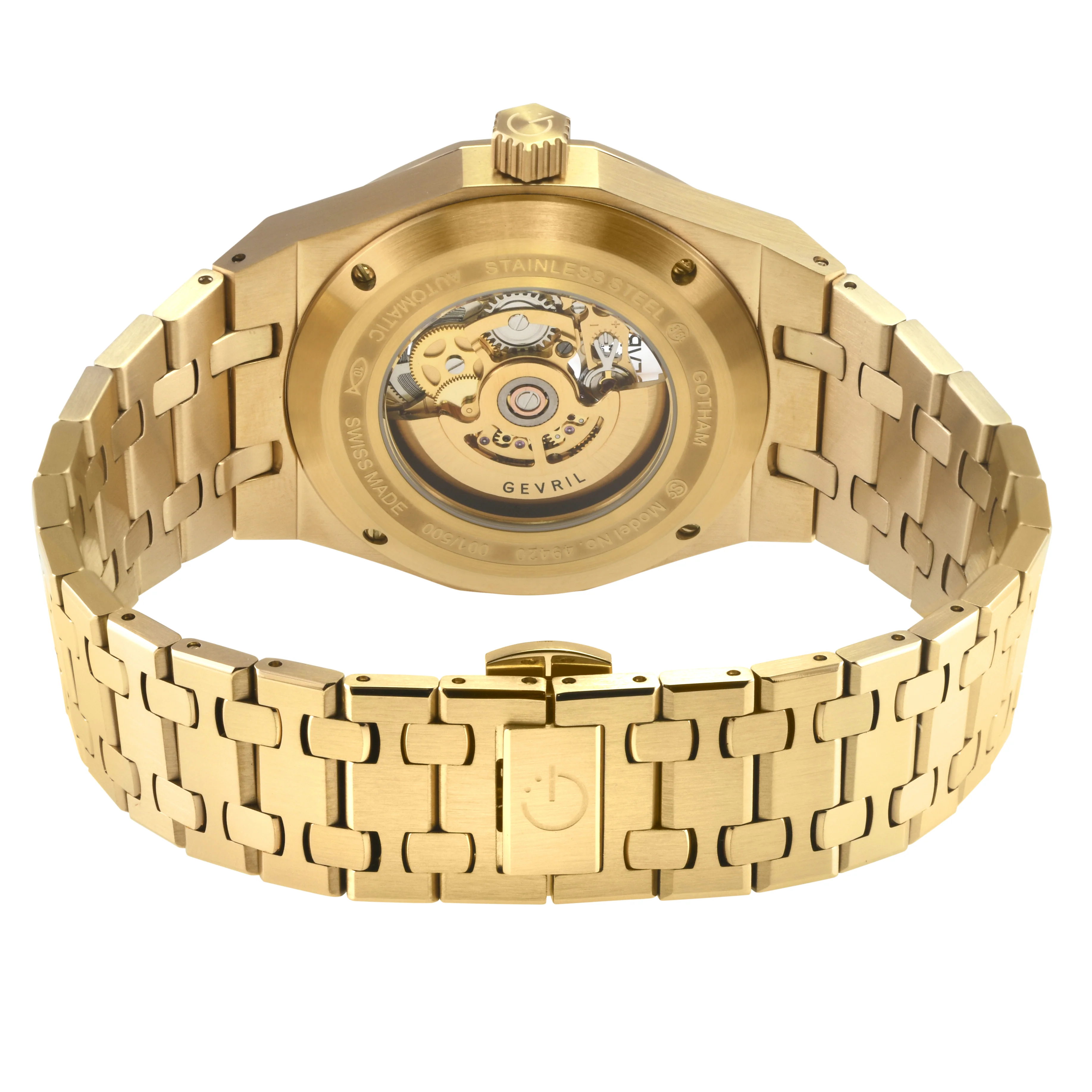 Gotham - Skeleton Swiss Automatic Movement Skeleton Dial, IPYG Bracelet | Skeleton Dial - Image 3