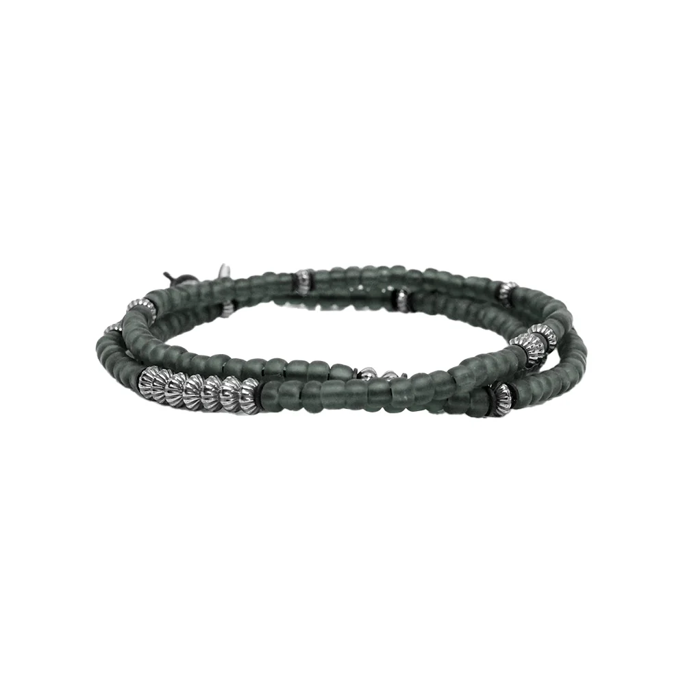 Gray Czech Glass, Sterling M (7.25" Wrist) | Dial