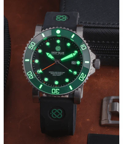 Green Land Diver Gmt 2 44mm Black / Rubber | Black Dial - Image 4