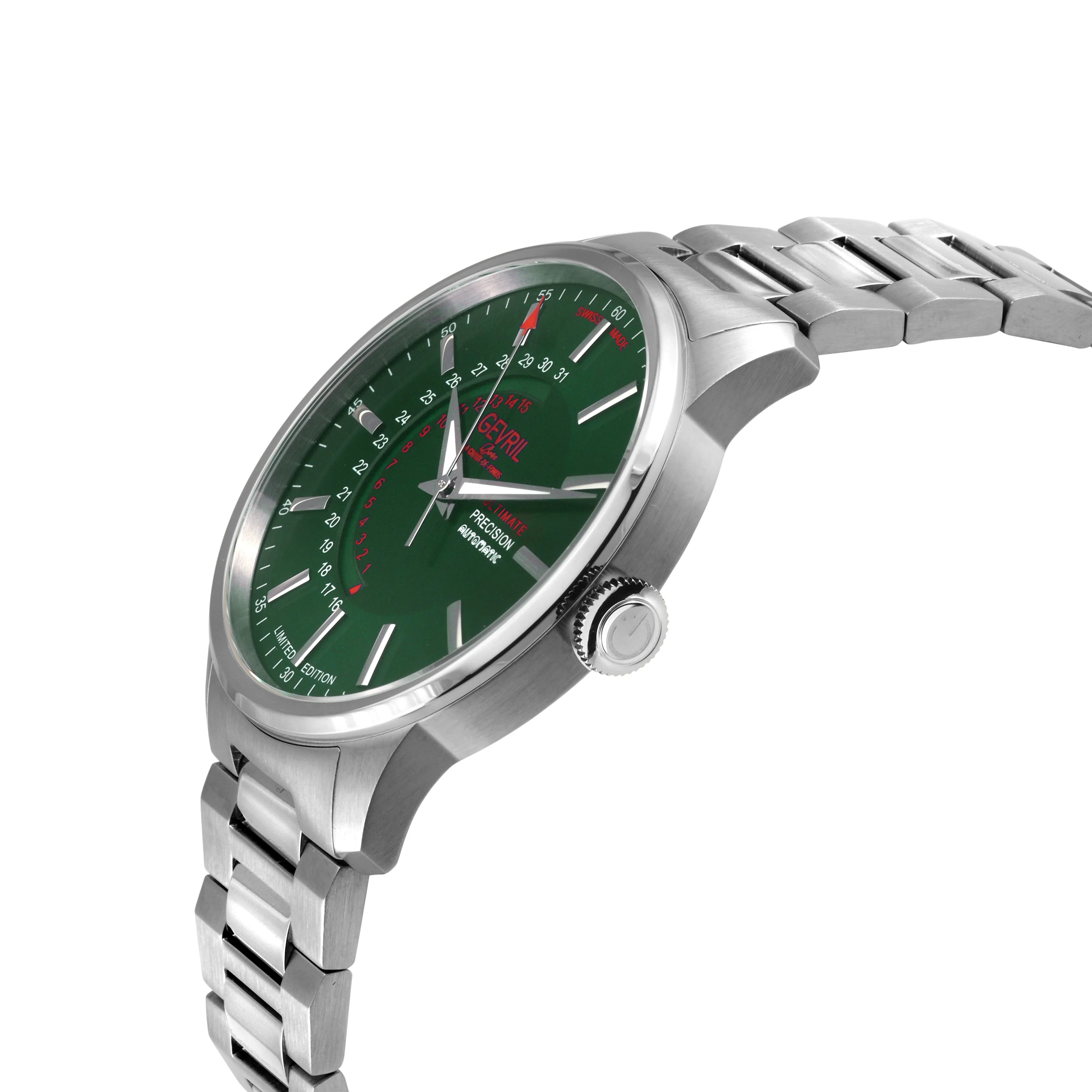 Guggenheim Sellita SW 220 Custom date wheel, SS case, Green dial, SS Bracelet | Green Dial - Image 2