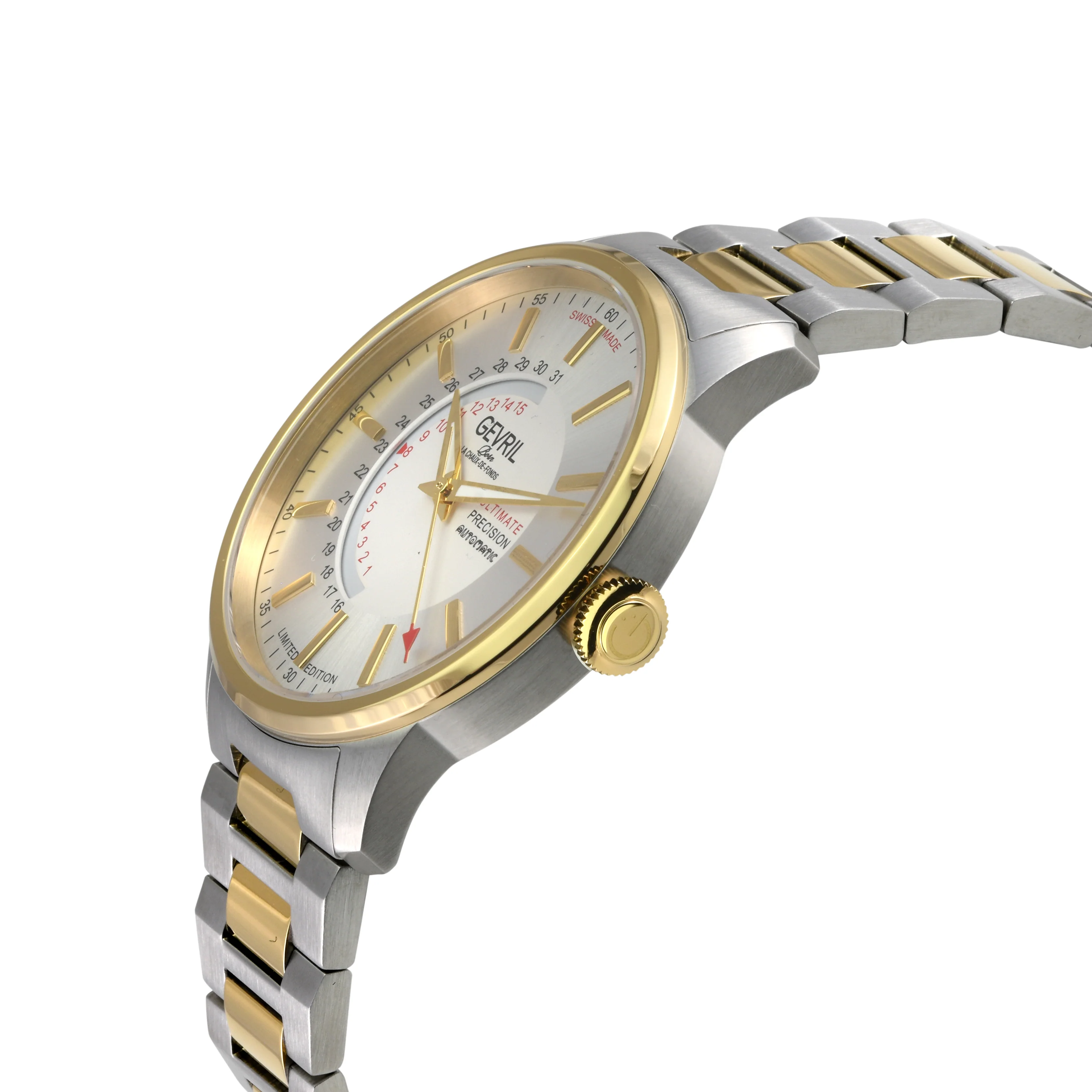 Guggenheim Sellita SW 220 Custom date wheel, SS Case, White dial, SS Bracelet | White Dial - Image 2