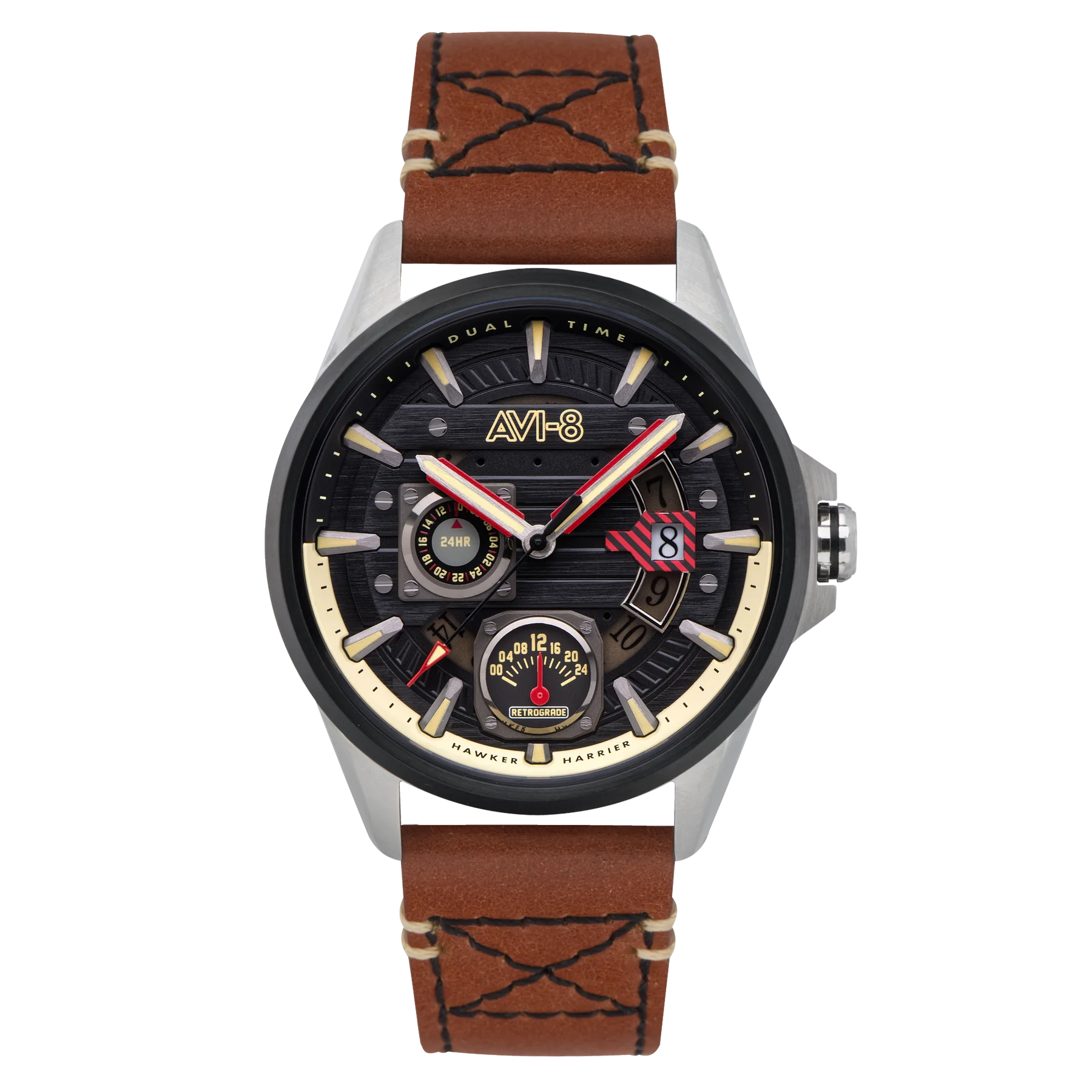 Hawker Harrier Farley Multifunction Black & Brown / Leather | Black Dial - Image 10