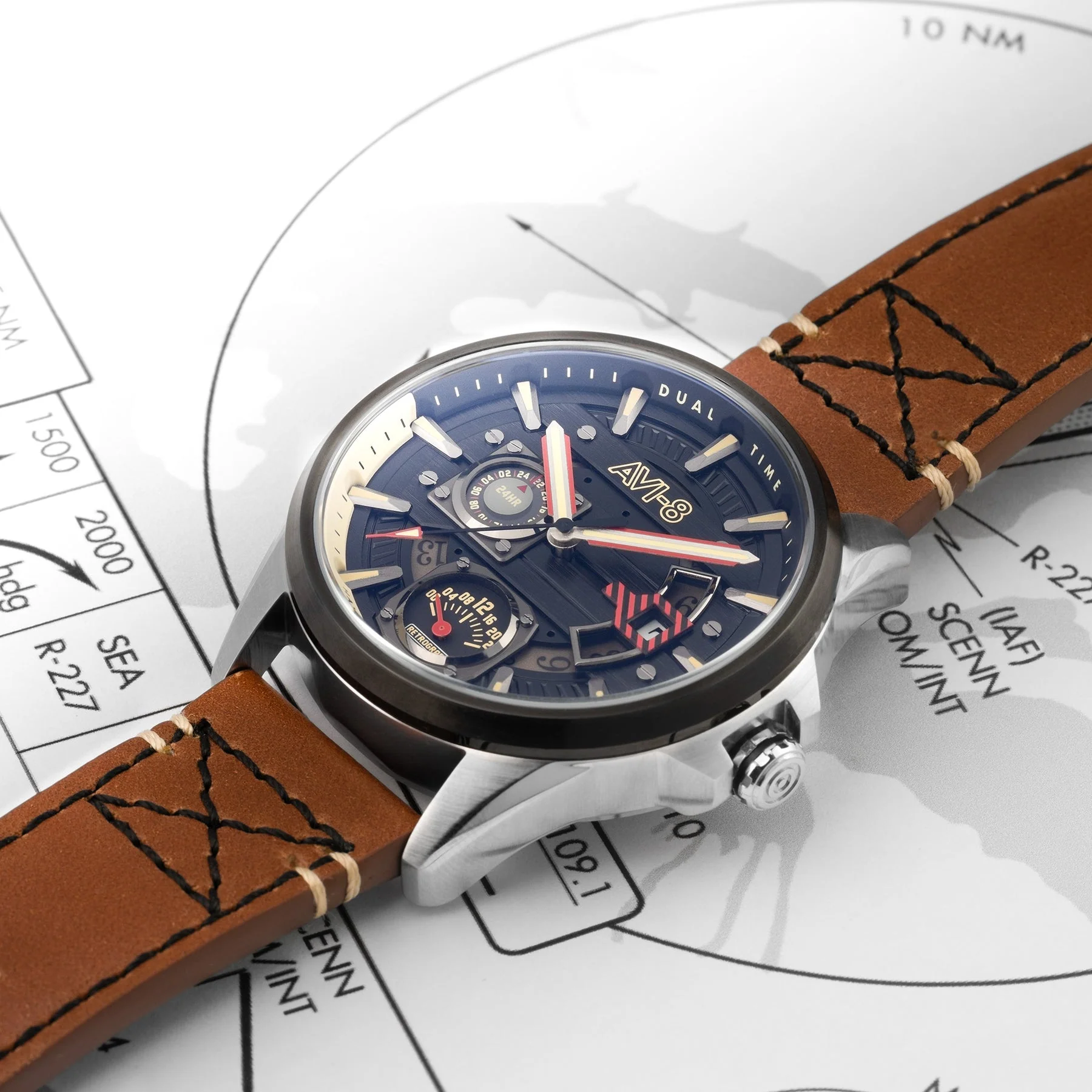 Hawker Harrier Farley Multifunction Black & Brown / Leather | Black Dial - Image 19
