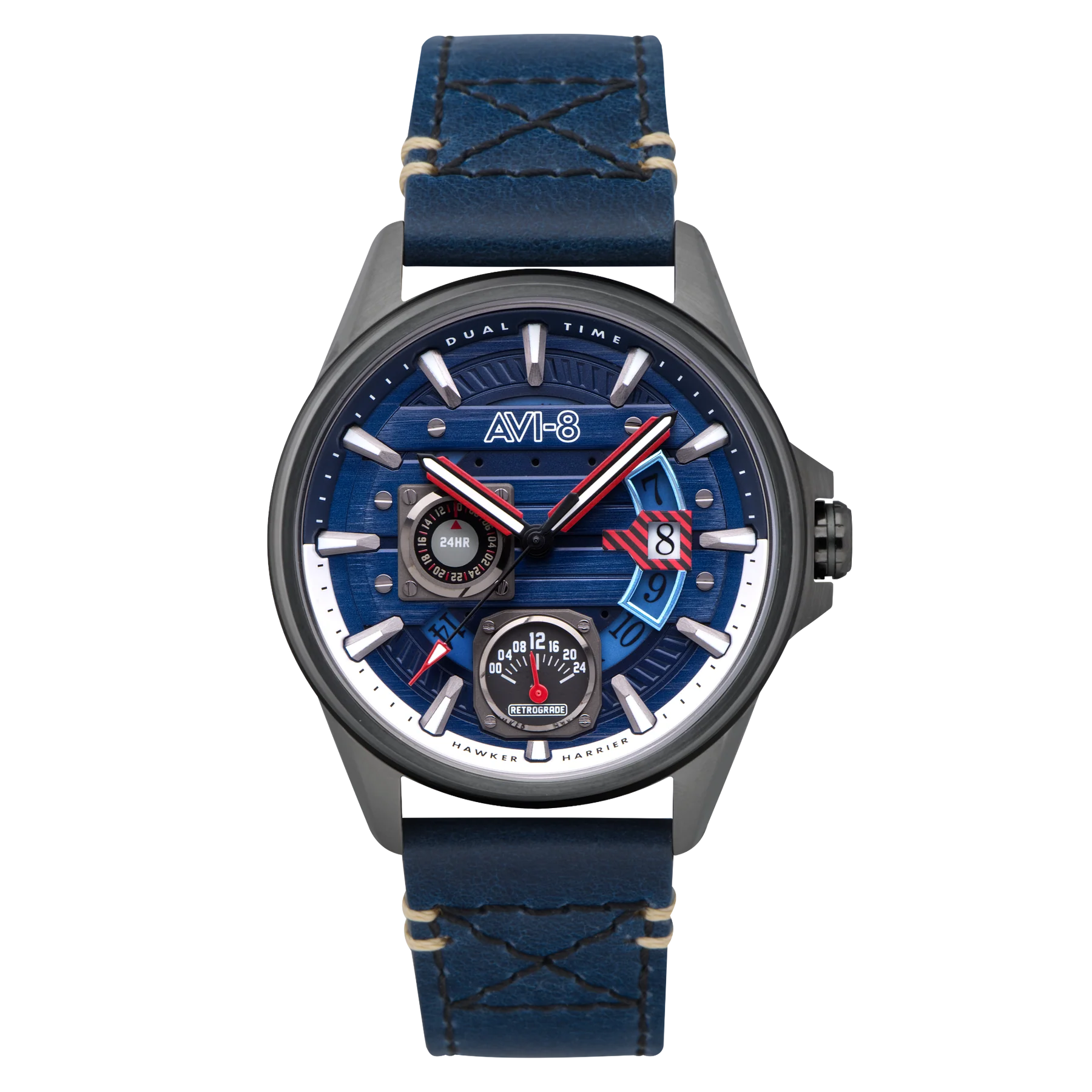 Hawker Harrier Farley Multifunction Blue / Leather | Blue Dial - Image 10
