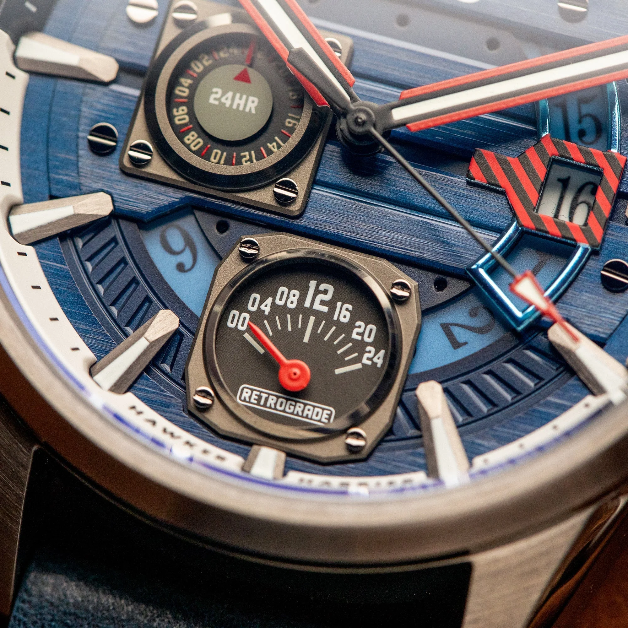 Hawker Harrier Farley Multifunction Blue / Leather | Blue Dial - Image 6