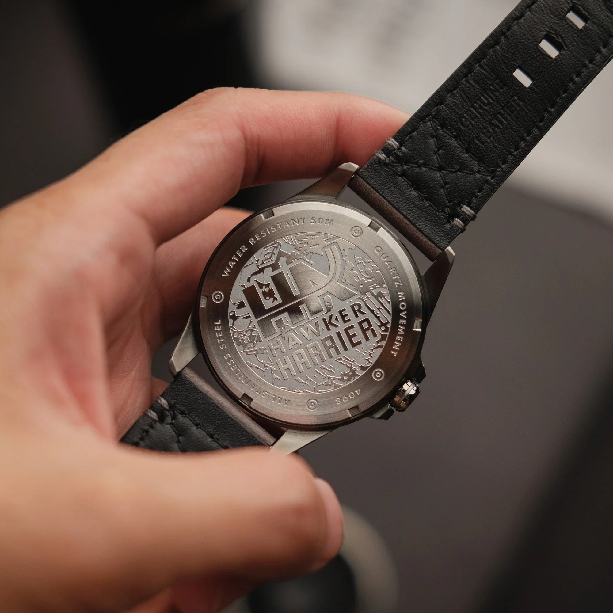 Hawker Harrier Farley Multifunction Quartz Black / Leather | Black Dial - Image 5