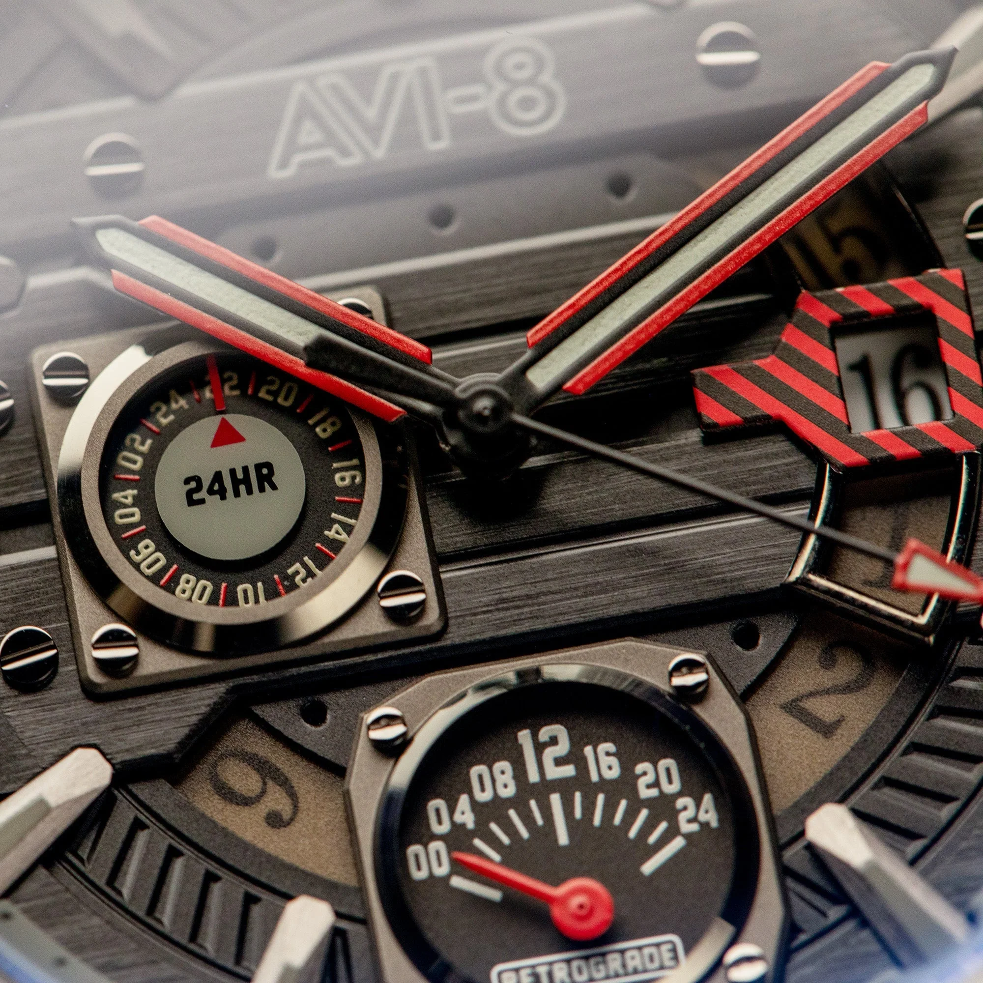 Hawker Harrier Farley Multifunction Quartz Black / Leather | Black Dial - Image 6