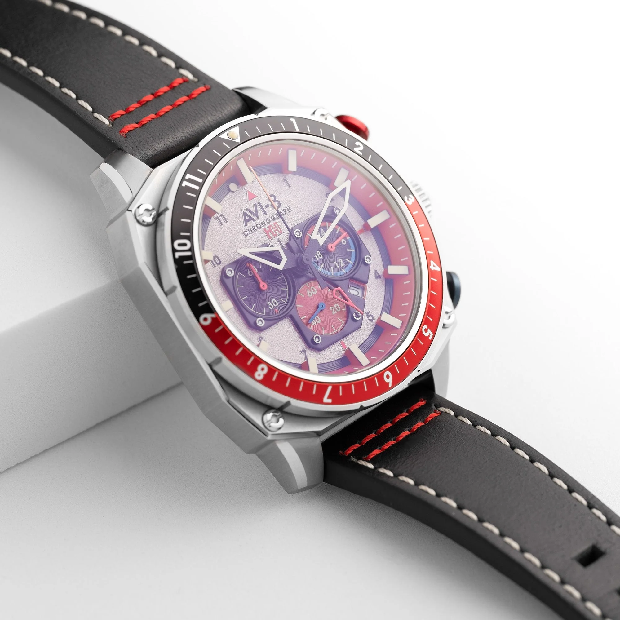 Hawker Hunter Atlas Dual Time Chronograph Gray / Leather | Gray Dial - Image 5