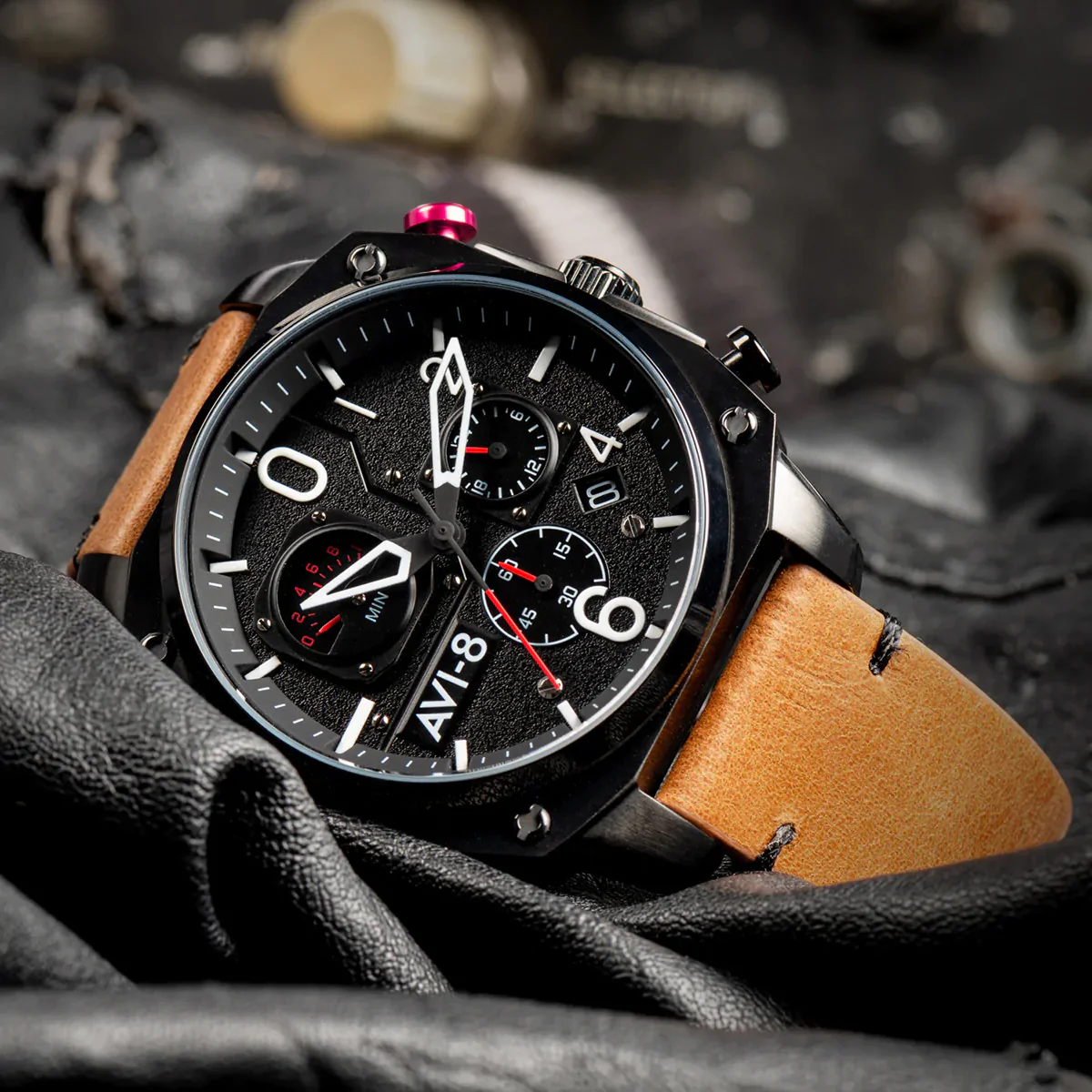 Hawker Hunter Retrograde Chronograph | Black Dial - Image 10