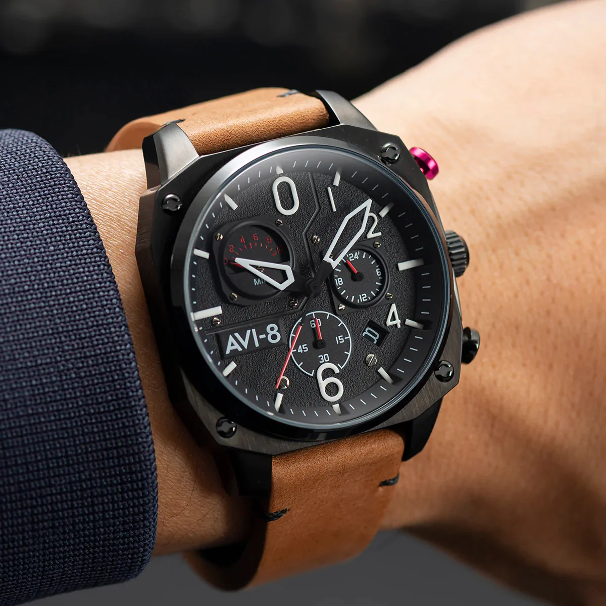 Hawker Hunter Retrograde Chronograph | Black Dial - Image 15
