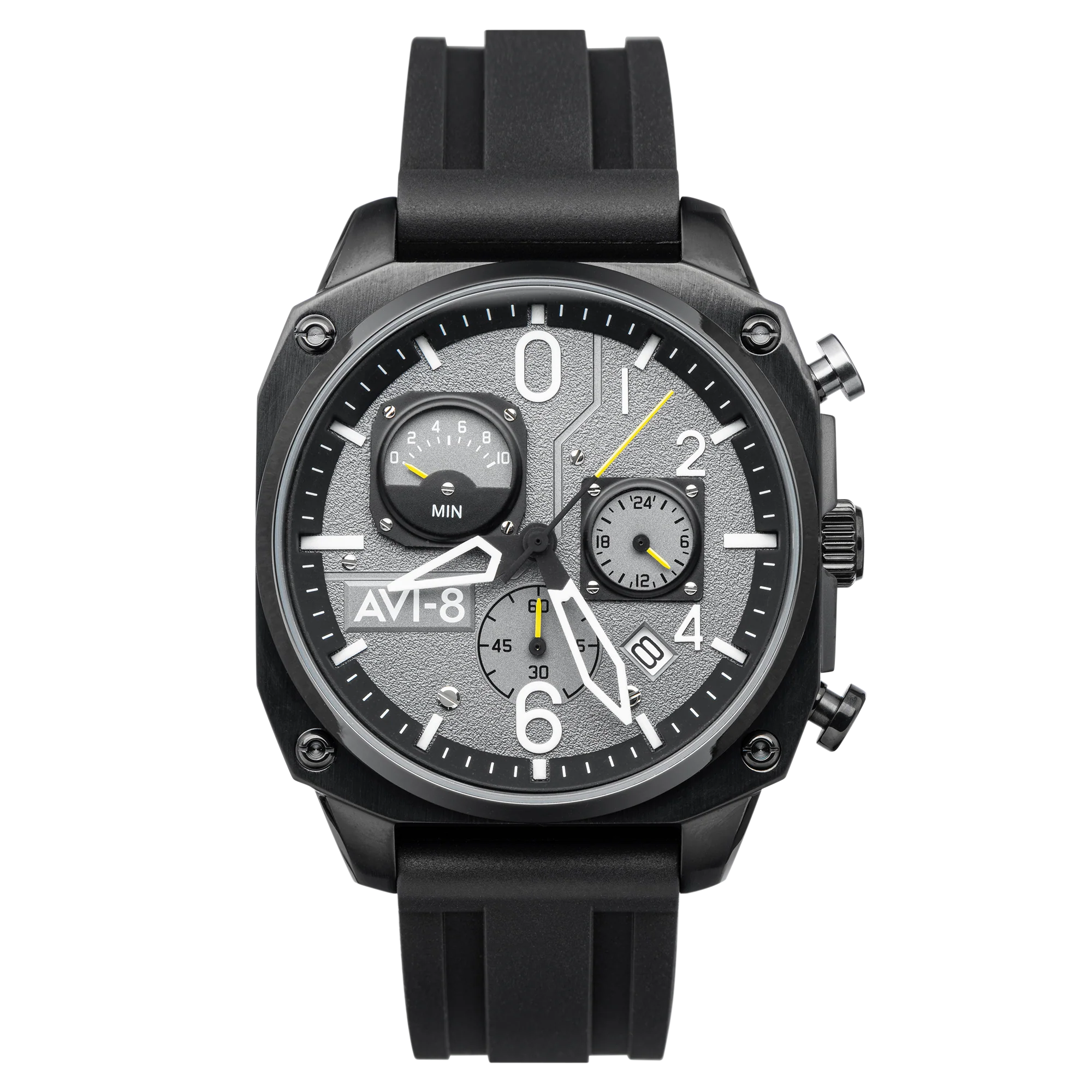Hawker Hunter Retrograde Chronograph Gray / Rubber | Gray Dial - Image 6