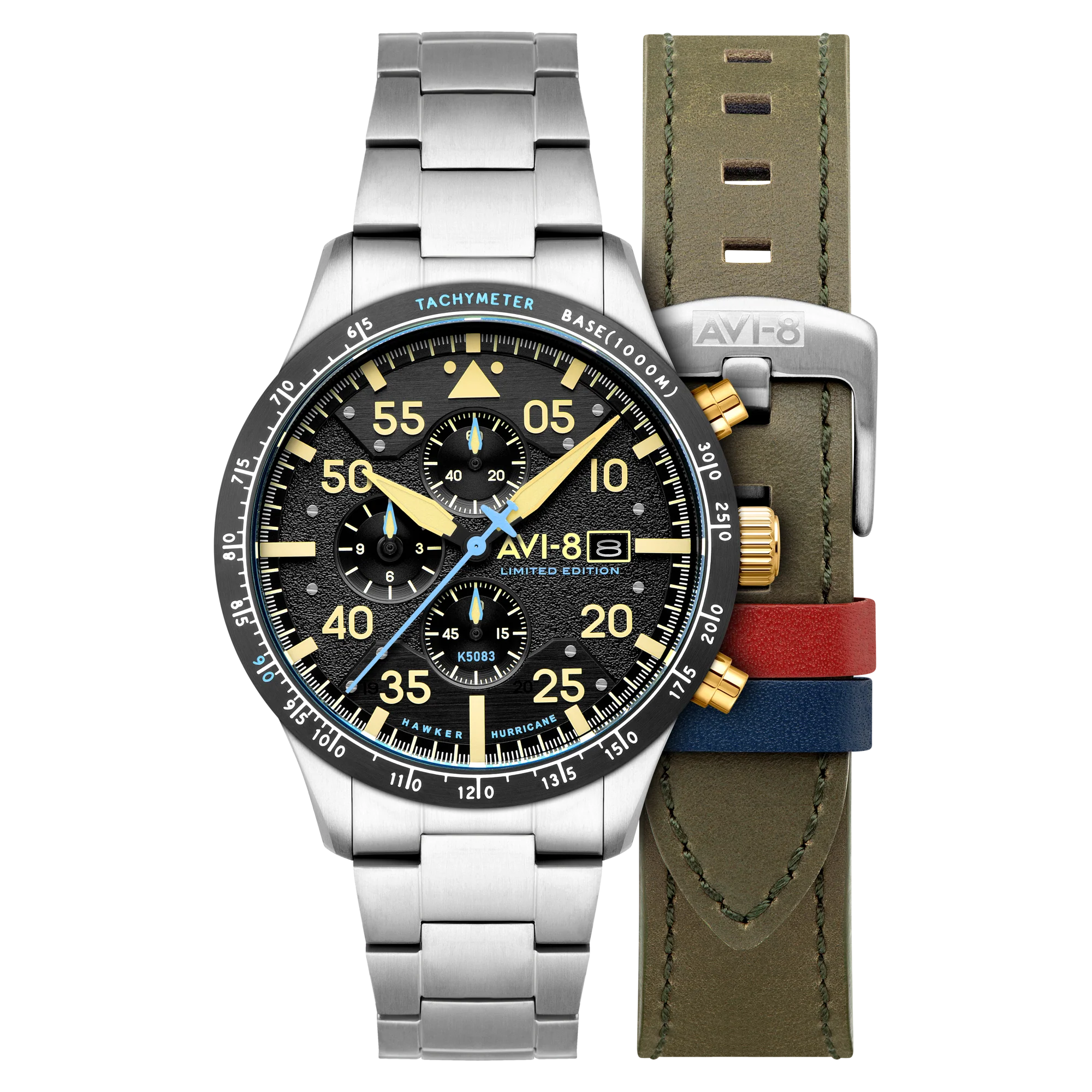 Hawker Hurricane 90th Anniversary Chronograph Limited Edition Black / Stainless Steel Black Dial
