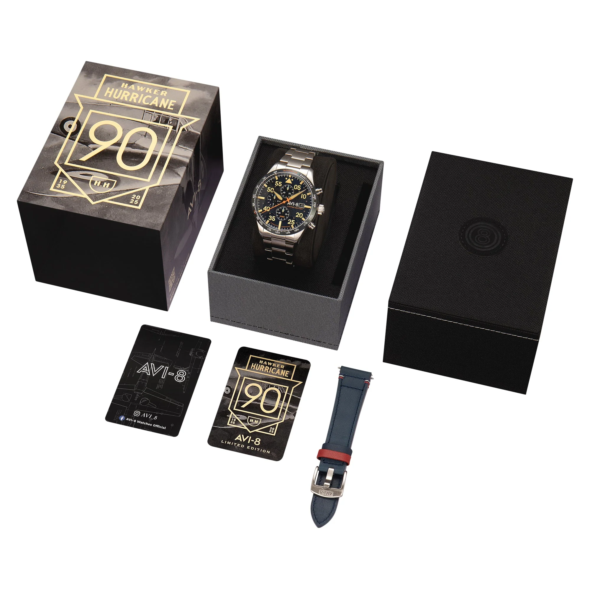 Hawker Hurricane 90th Anniversary Chronograph Limited Edition Blue / Stainless Steel | Blue Dial - Image 2