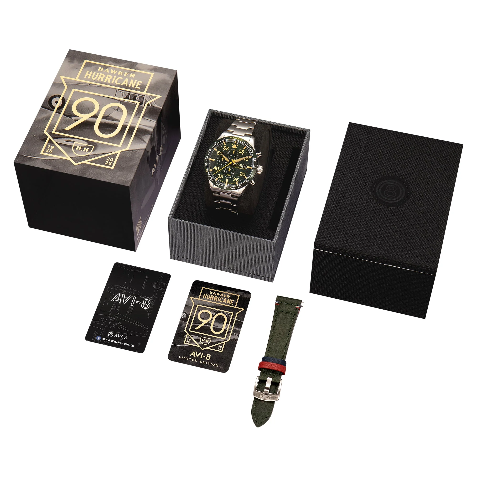Hawker Hurricane 90th Anniversary Chronograph Limited Edition Green / Stainless Steel | Green Dial - Image 2