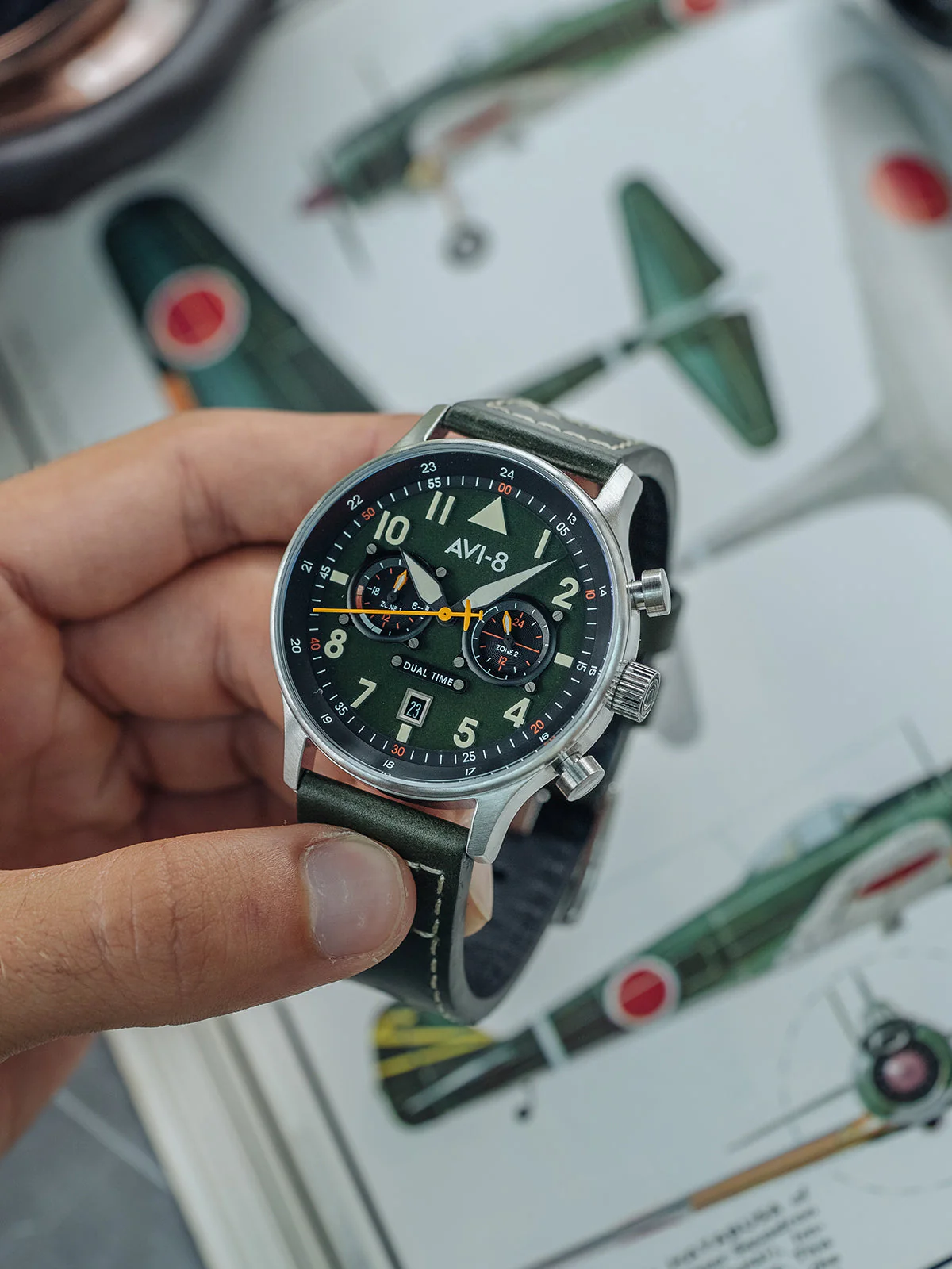 Hawker Hurricane Carey Dual Time Merville | Green Dial - Image 10
