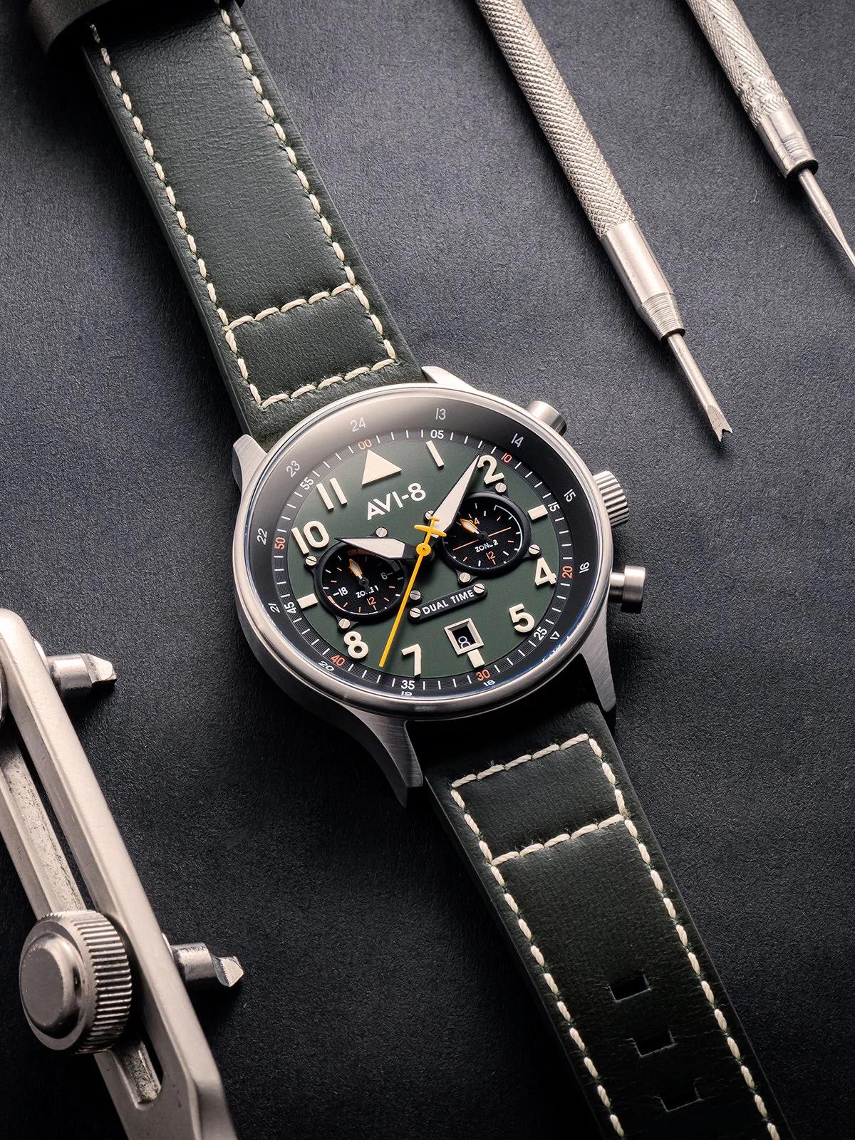 Hawker Hurricane Carey Dual Time Merville | Green Dial - Image 13